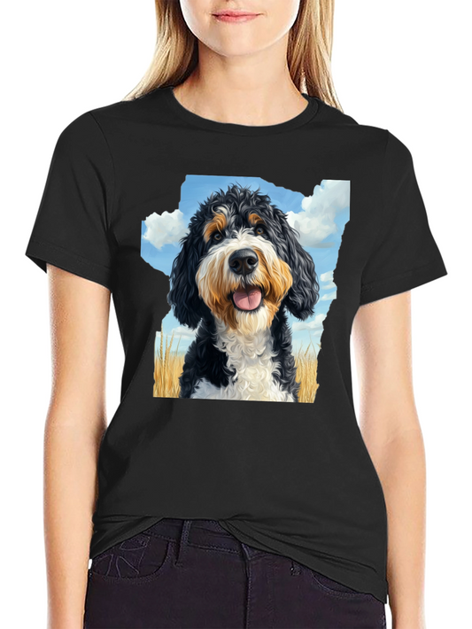 Bernedoodle T-Shirt - Mens Black Tee with Dog Graphic