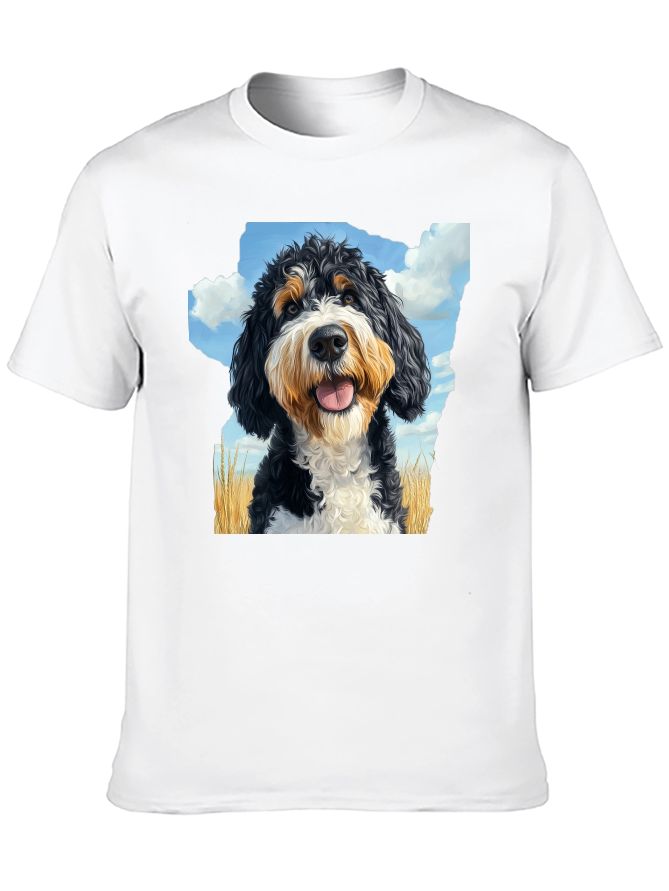 Bernedoodle T-Shirt - Mens Black Tee with Dog Graphic