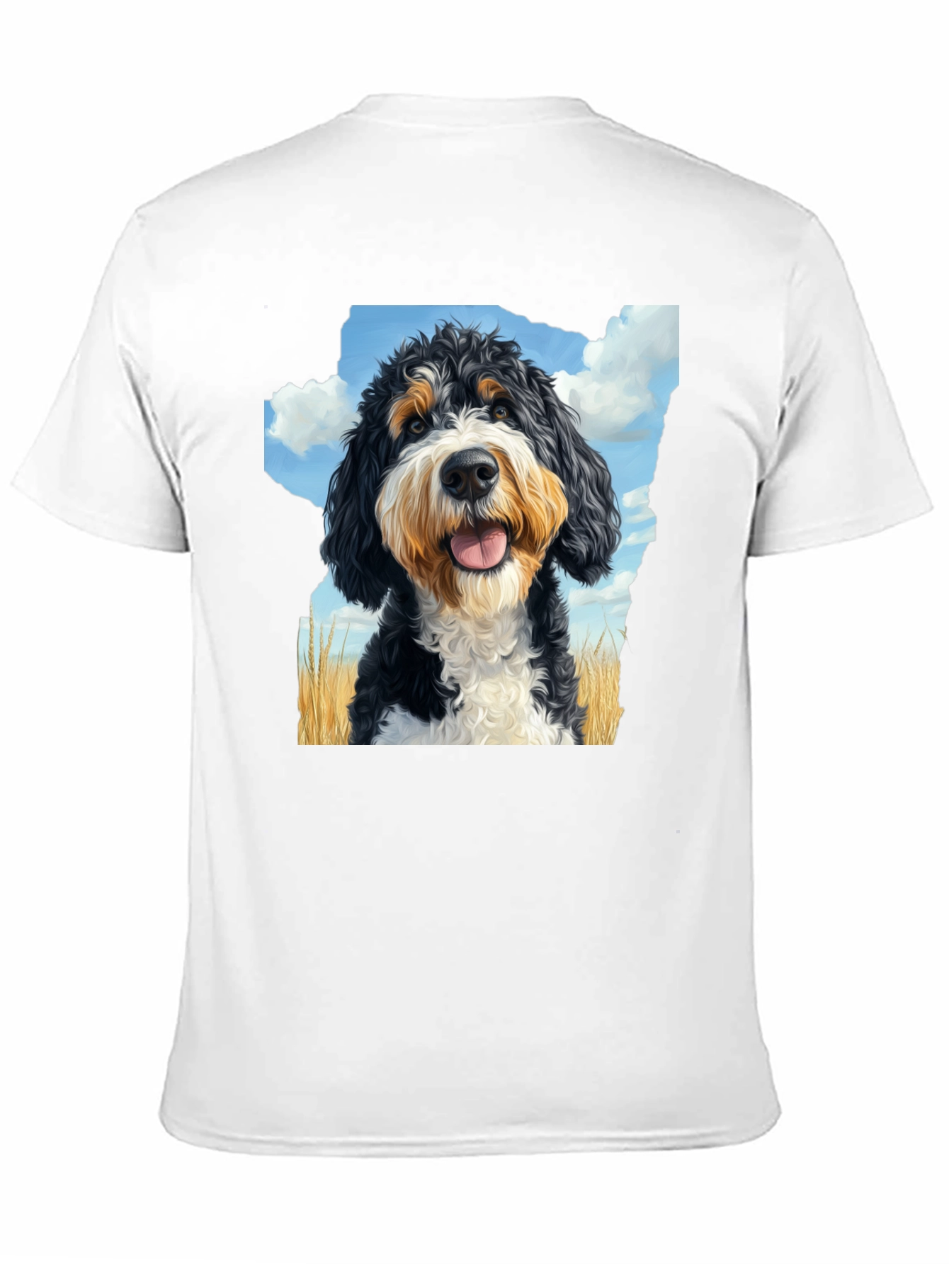 Bernedoodle T-Shirt - Mens Black Tee with Dog Graphic