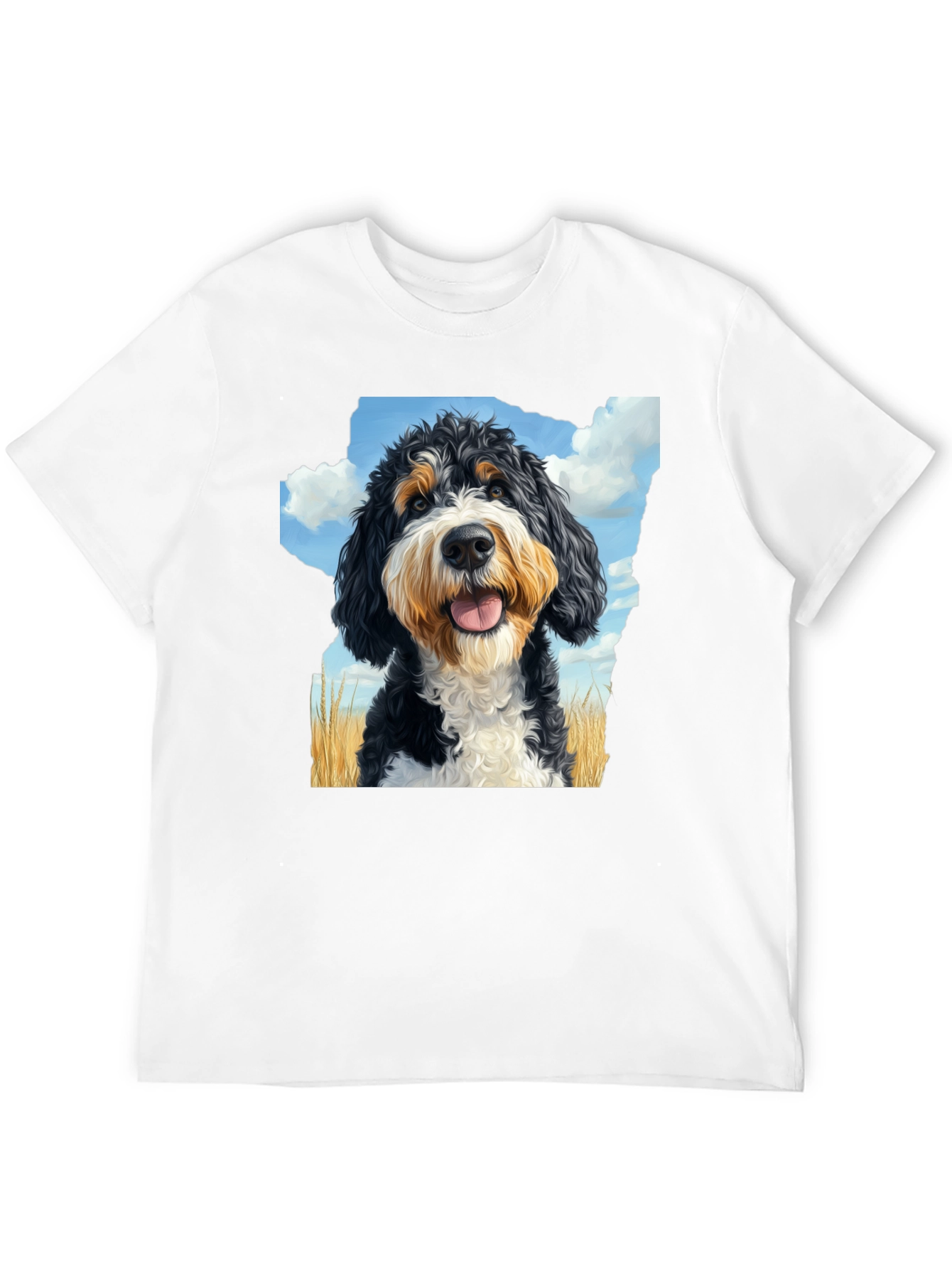 Bernedoodle T-Shirt - Mens Black Tee with Dog Graphic