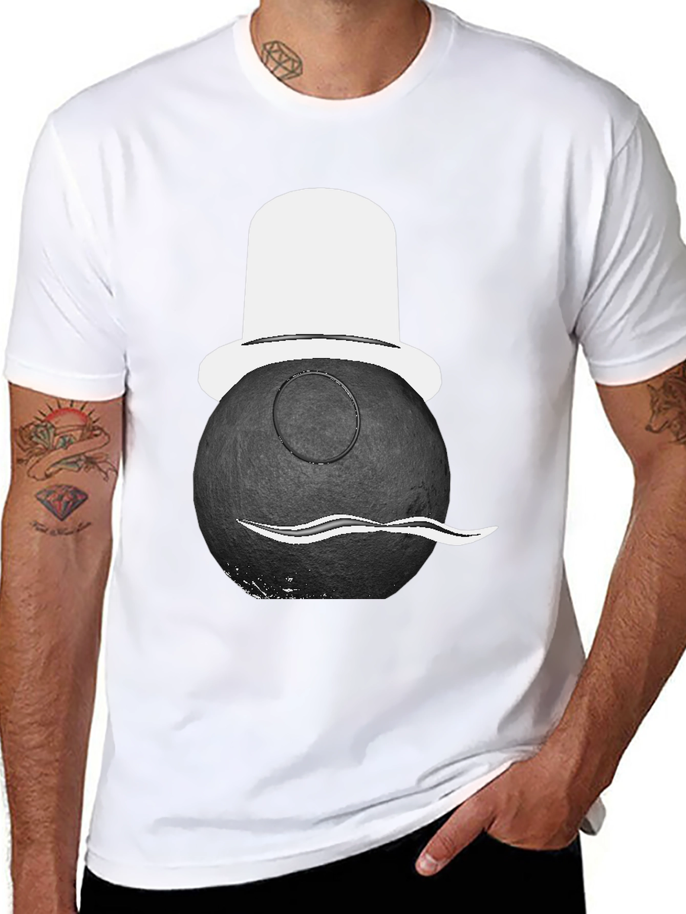 Bomb with Hat Graphic Tee - Novelty Shirt