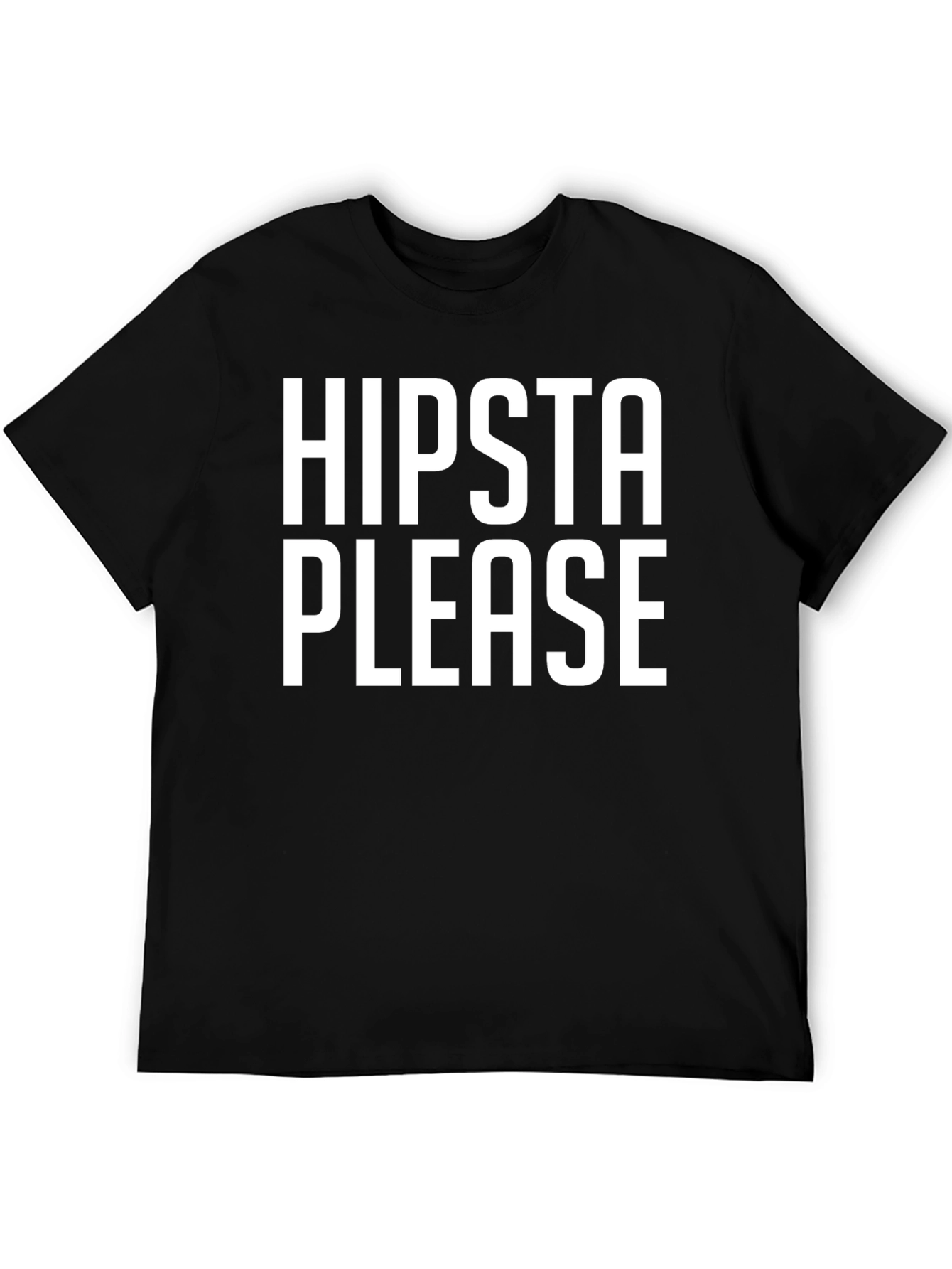 Hipsta Please Graphic T-Shirt - Black Crew Neck