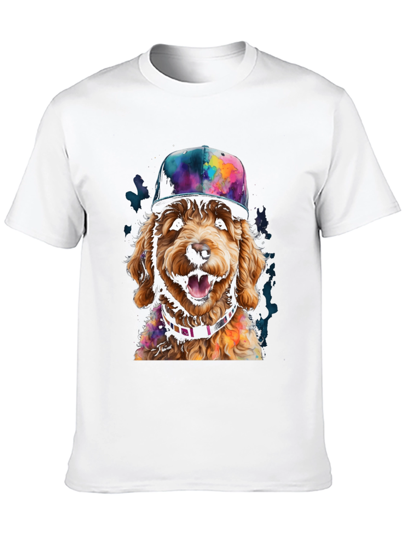 Dog in Hat Graphic Tee - Cool Pup Design