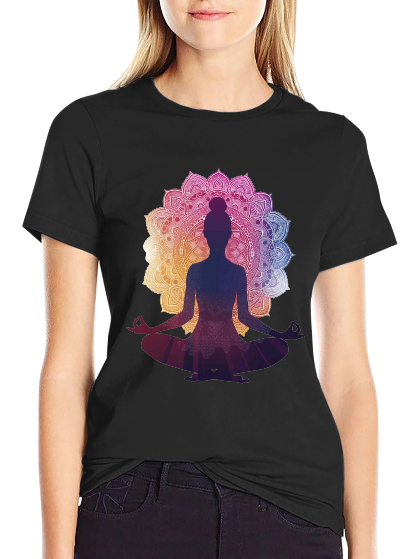 Yoga Mandala Graphic Tee - Meditation T-Shirt