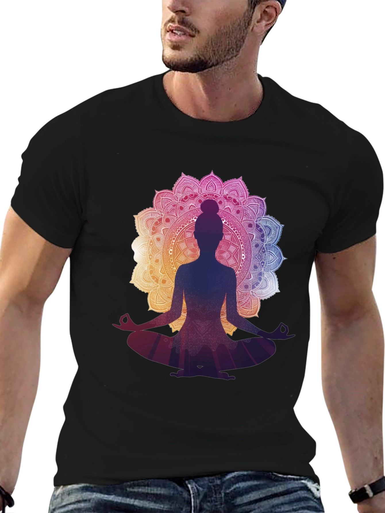 Yoga Mandala Graphic Tee - Meditation T-Shirt