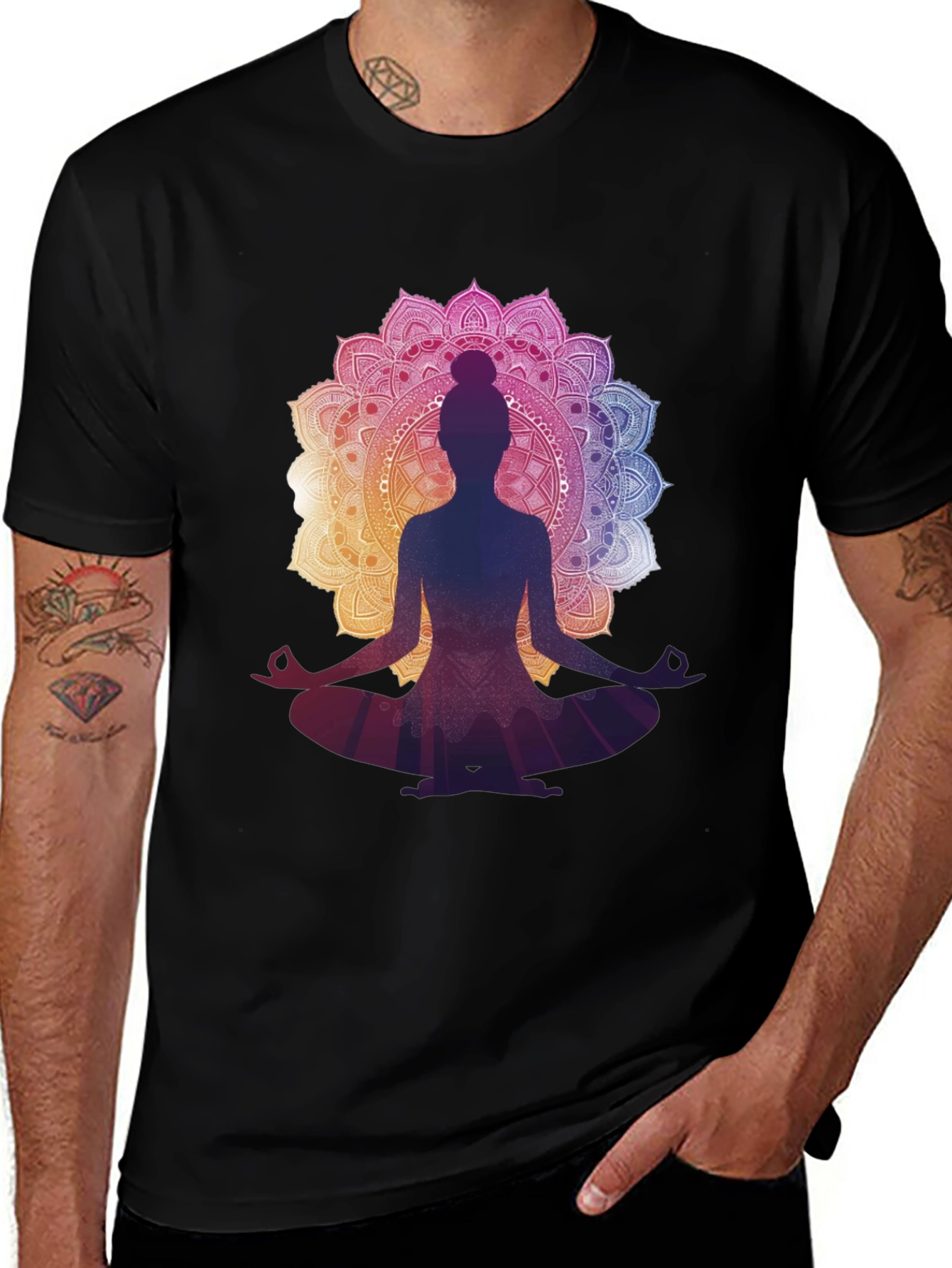 Yoga Mandala Graphic Tee - Meditation T-Shirt