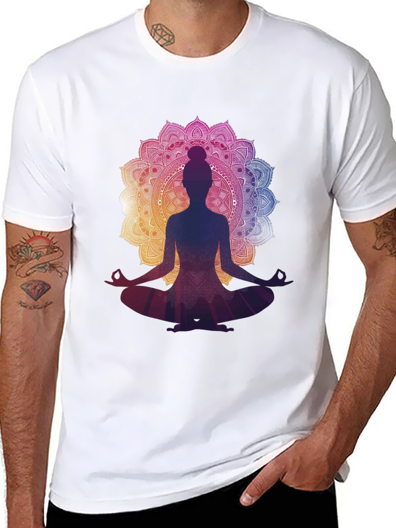 Yoga Mandala Graphic Tee - Meditation T-Shirt
