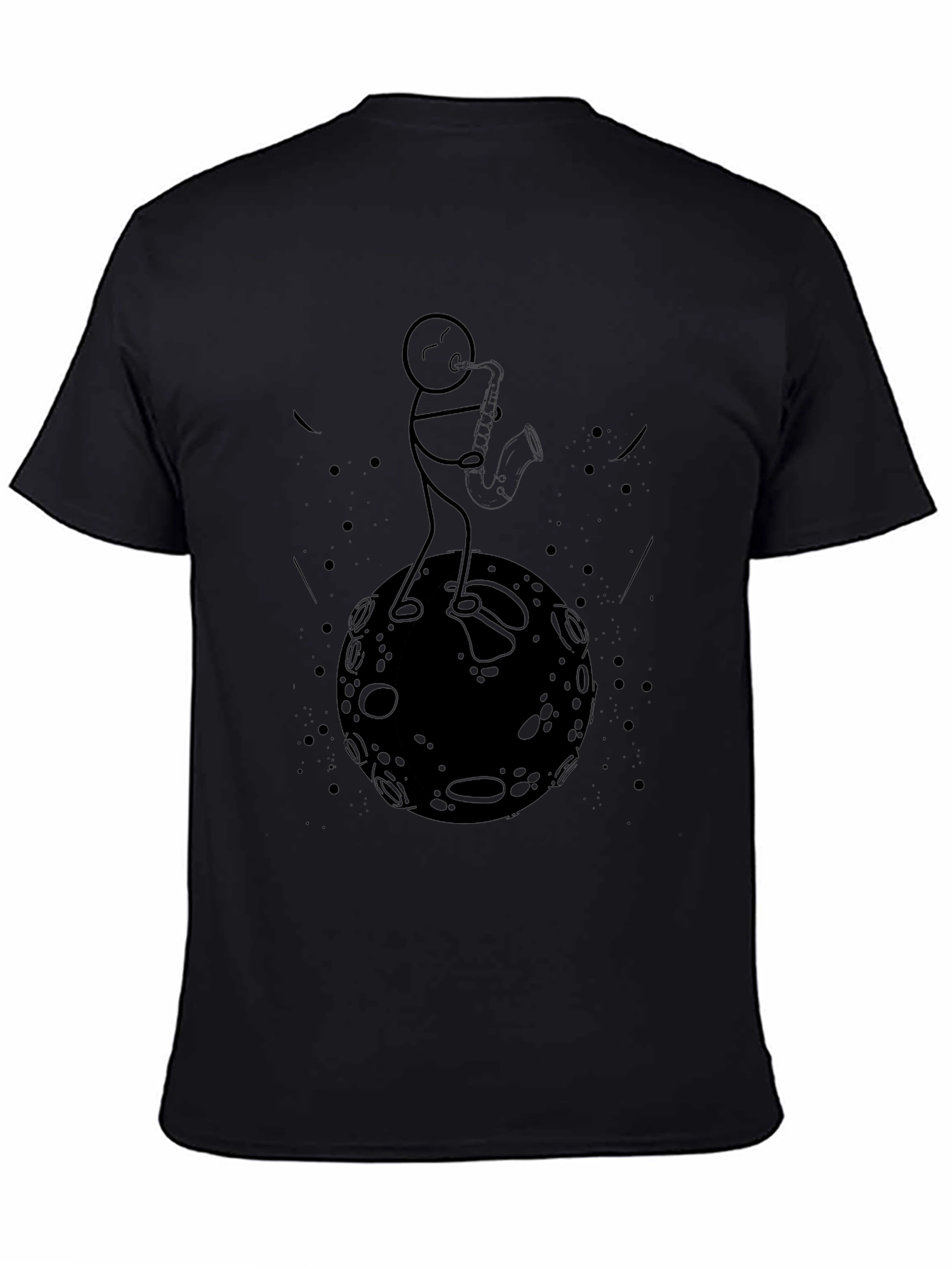 Sax Player on Moon Graphic Tee