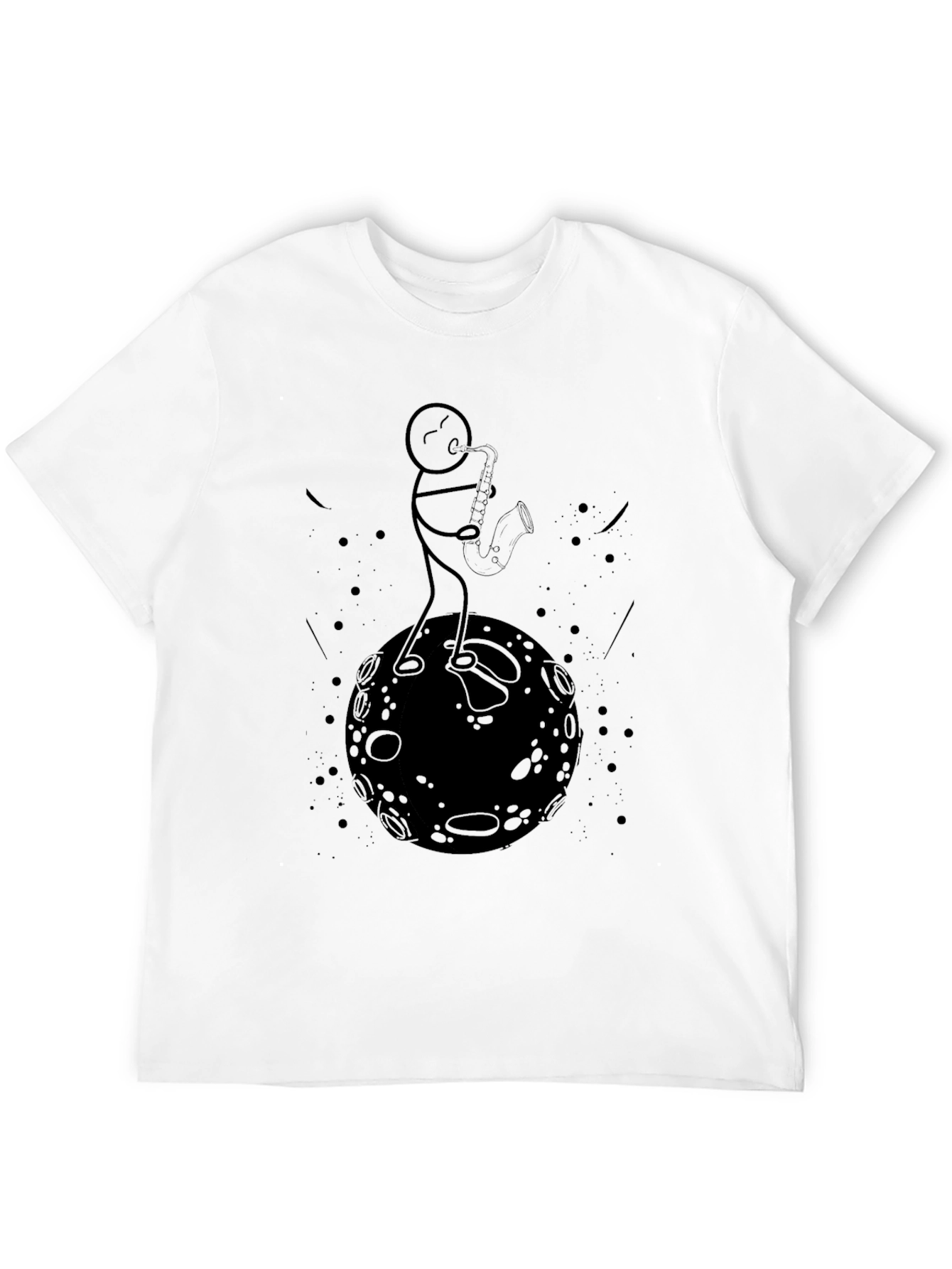 Sax Player on Moon Graphic Tee