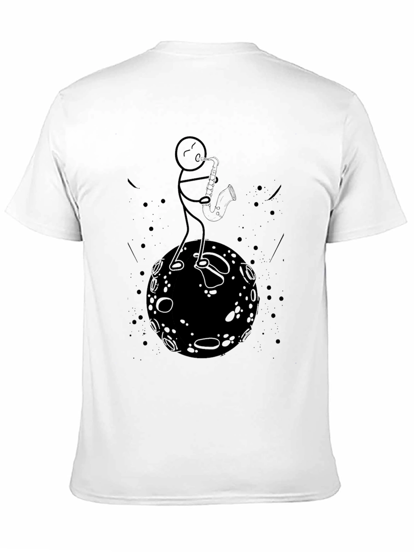 Sax Player on Moon Graphic Tee