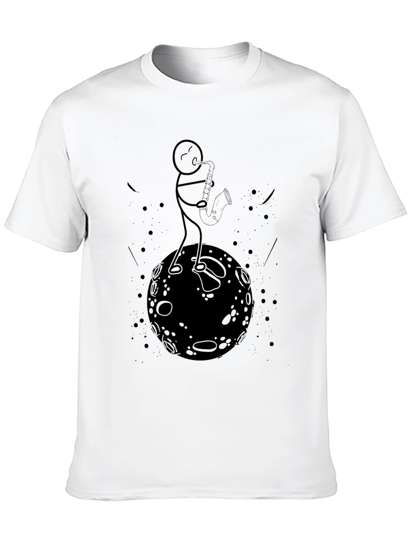 Sax Player on Moon Graphic Tee
