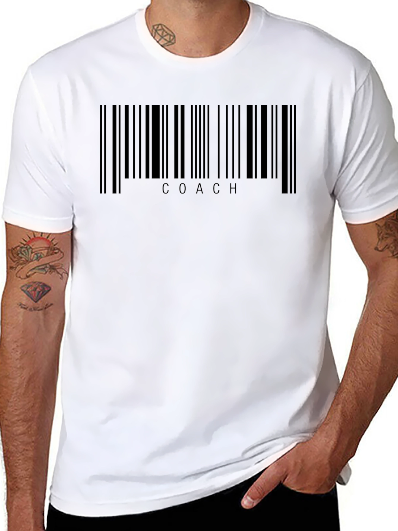 Coach Barcode T-Shirt - Black Crew Neck Tee