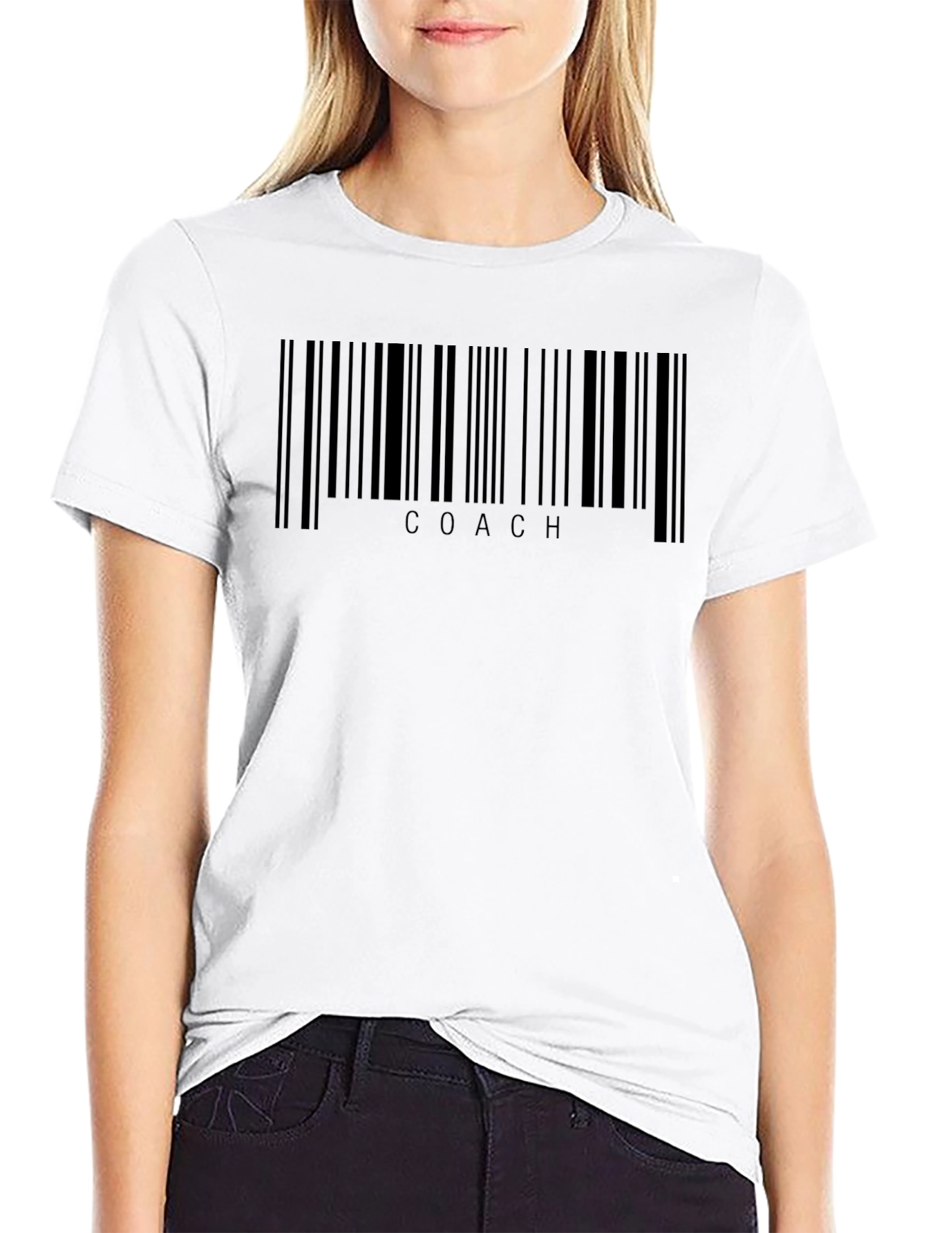 Coach Barcode T-Shirt - Black Crew Neck Tee