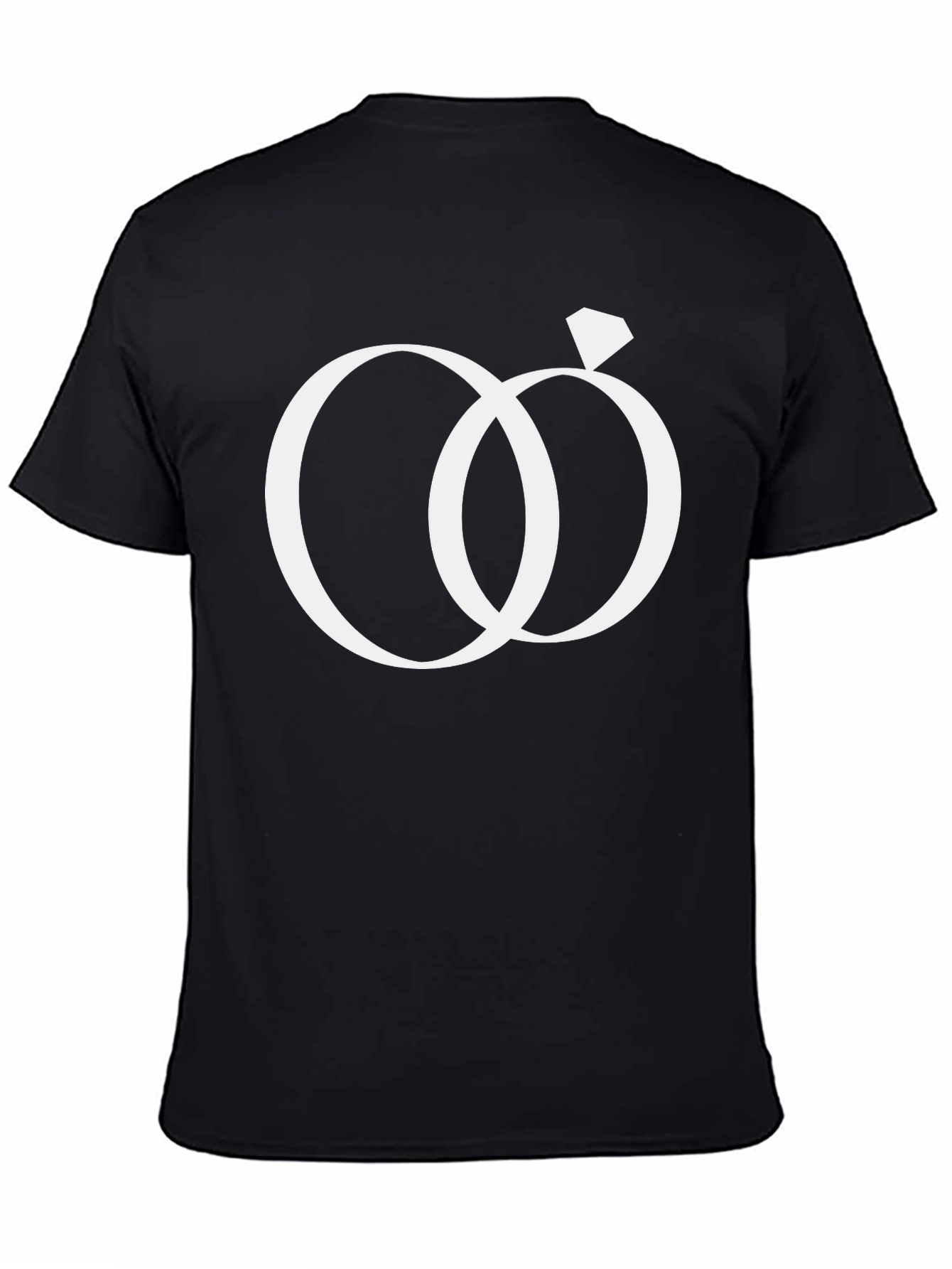 Interlocked Wedding Rings Graphic Tee - Black