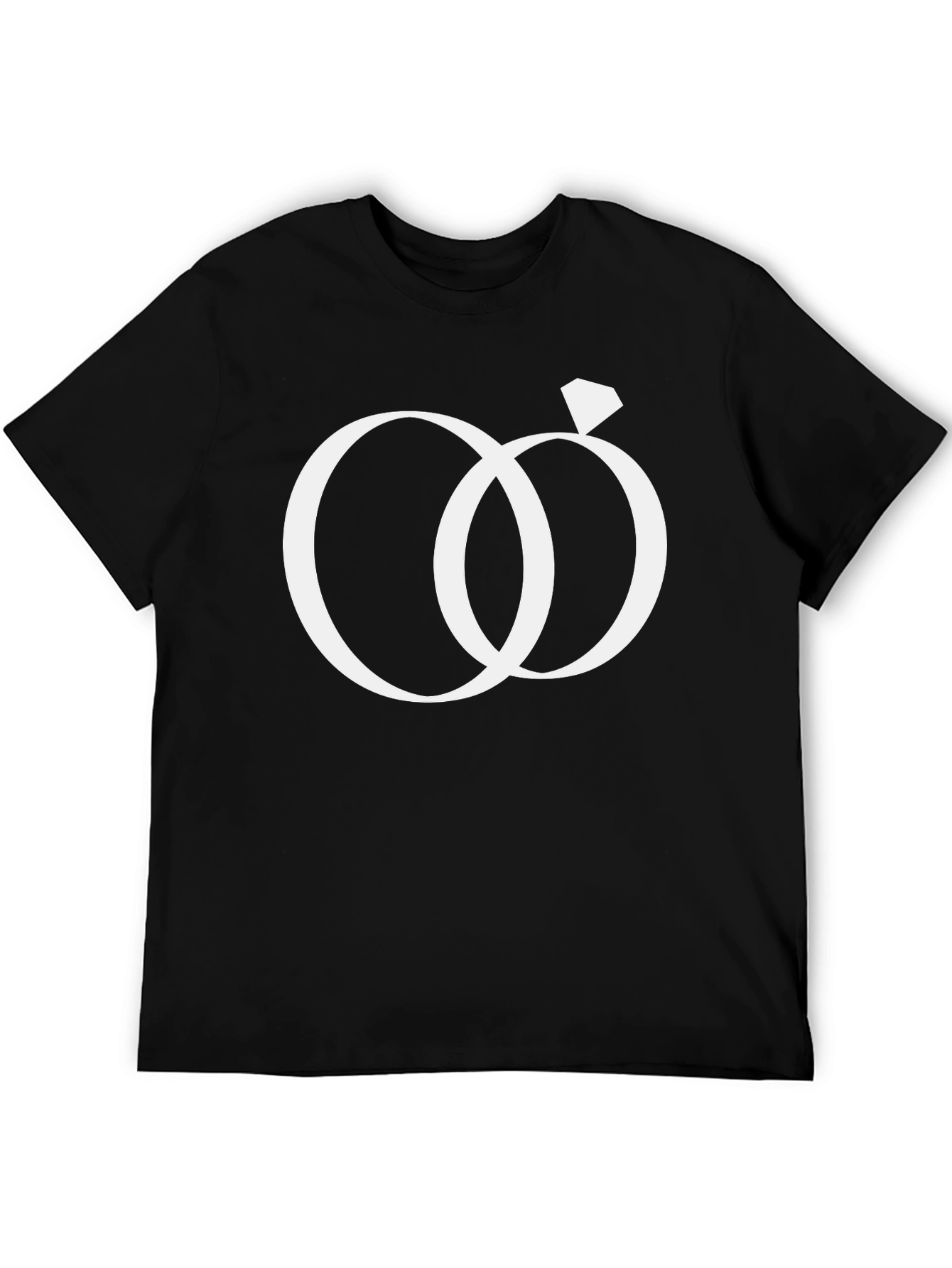 Interlocked Wedding Rings Graphic Tee - Black