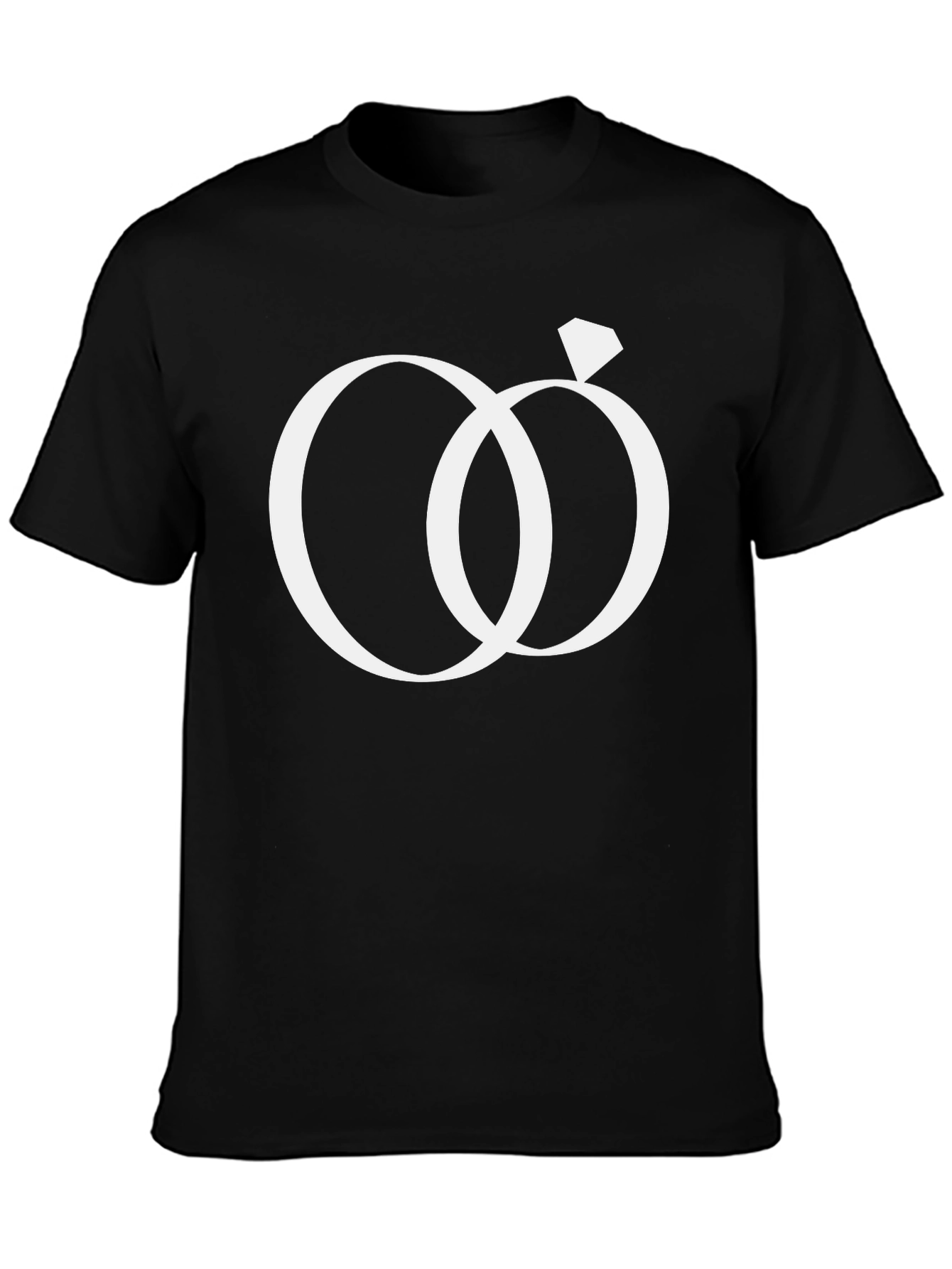 Interlocked Wedding Rings Graphic Tee - Black