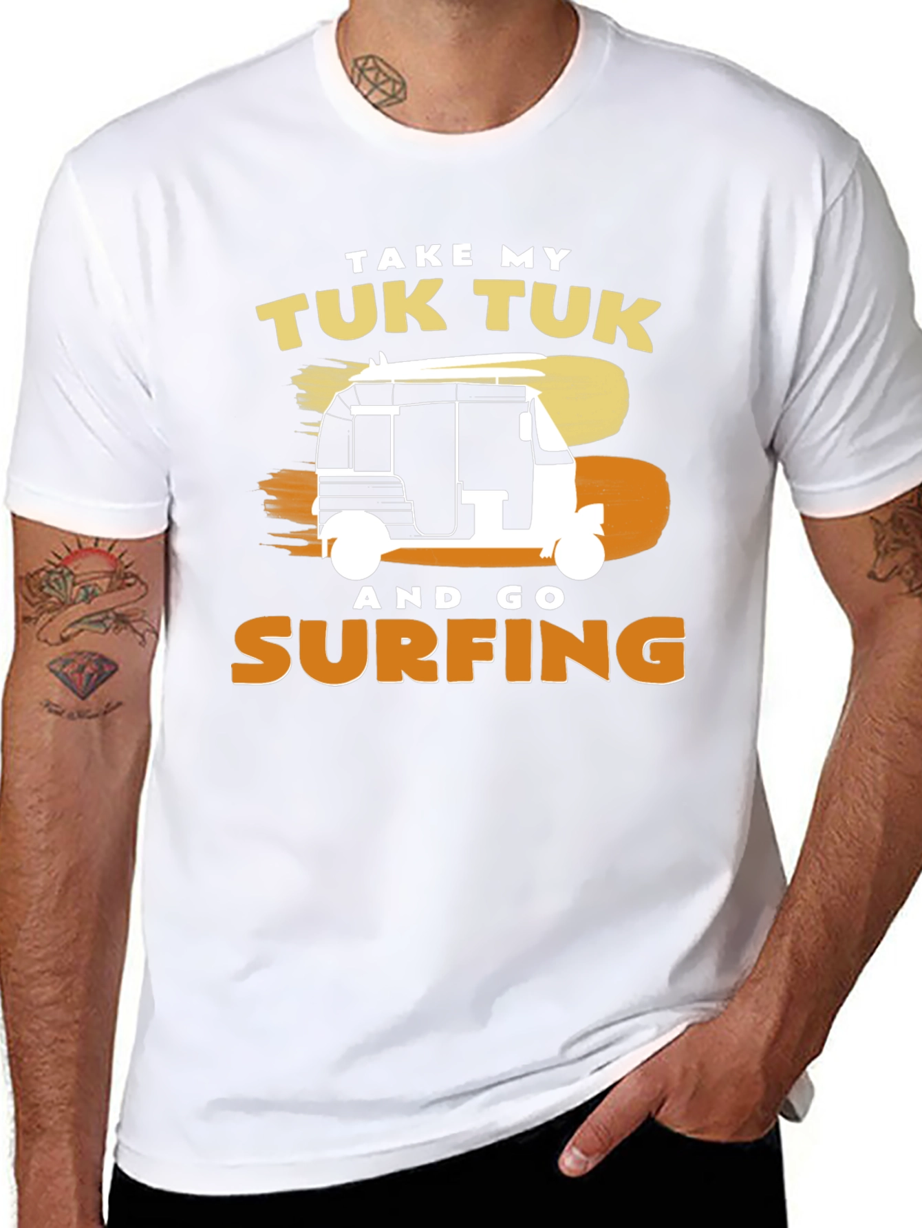 Tuk Tuk Surfing Graphic Tee - Vacation Style