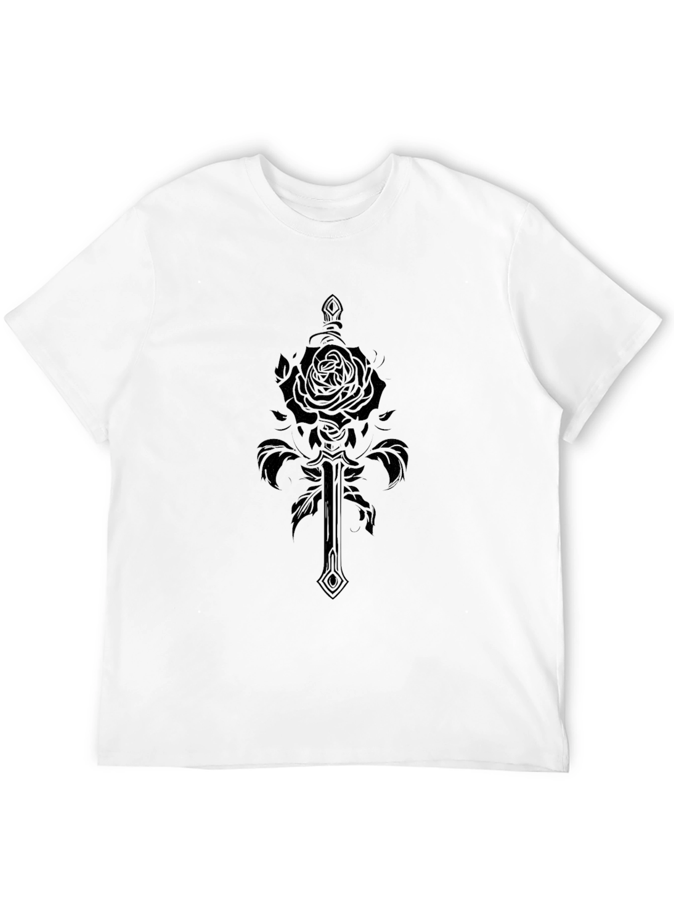 Rose & Sword Graphic Black T-Shirt