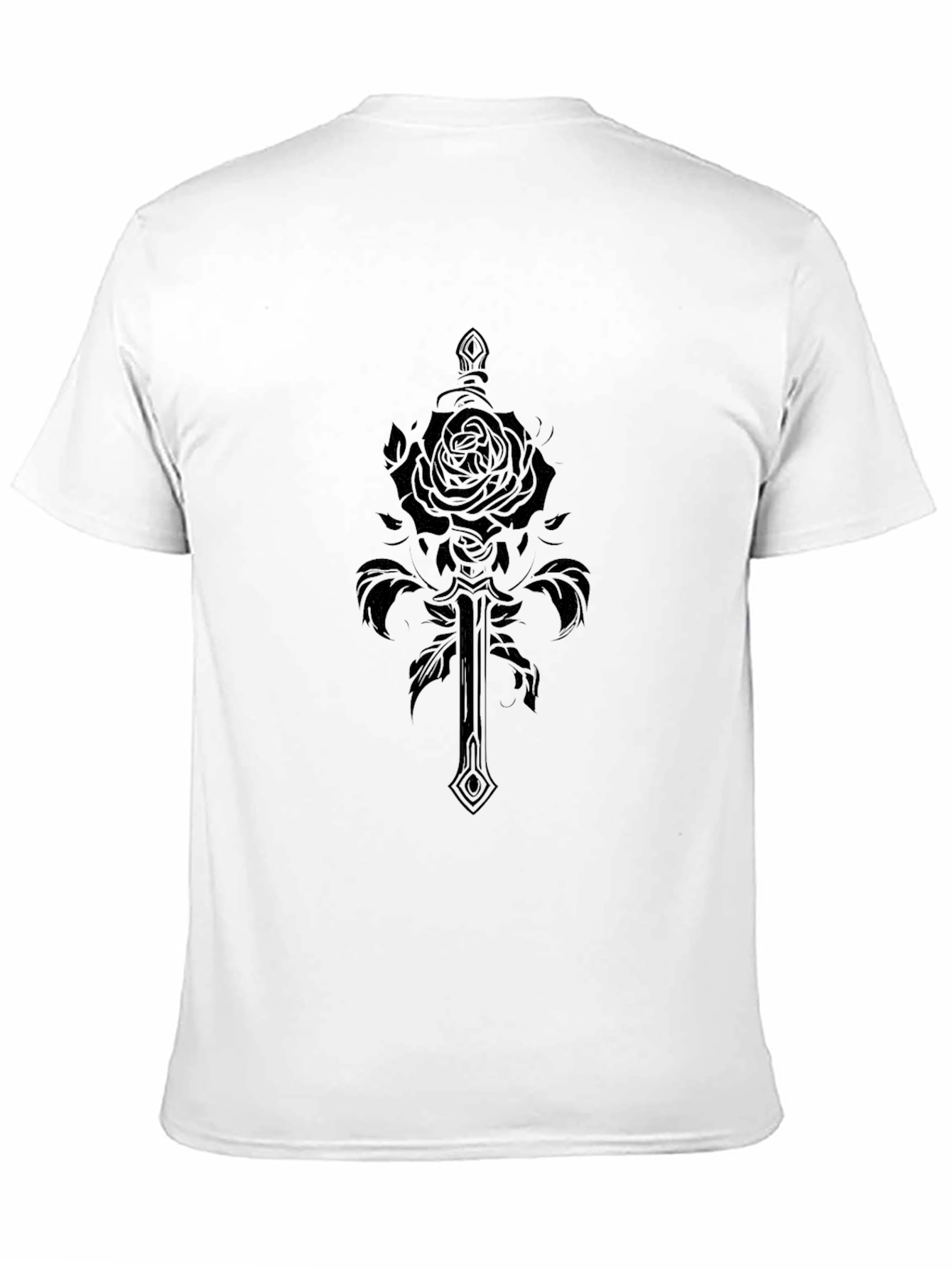 Rose & Sword Graphic Black T-Shirt