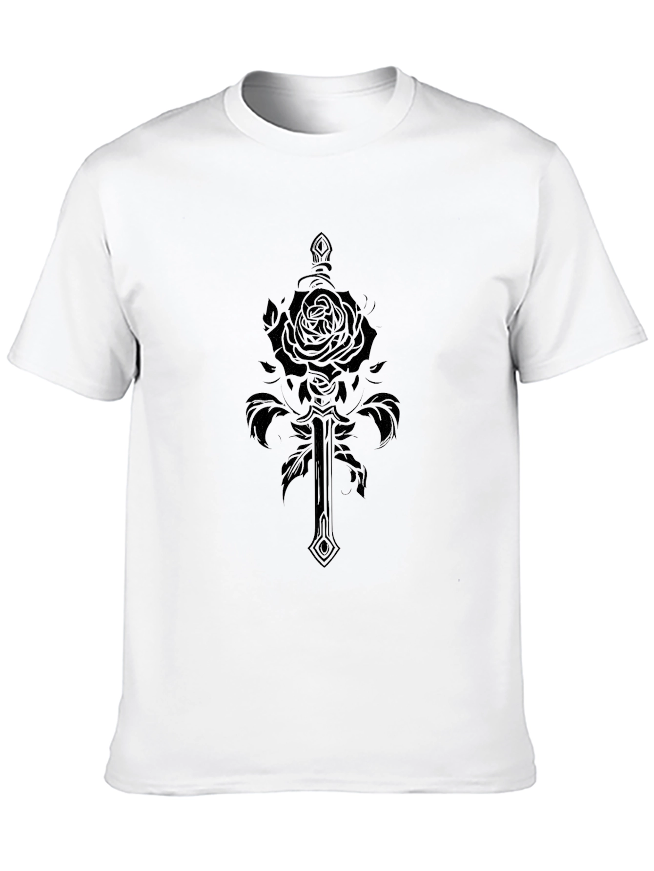 Rose & Sword Graphic Black T-Shirt