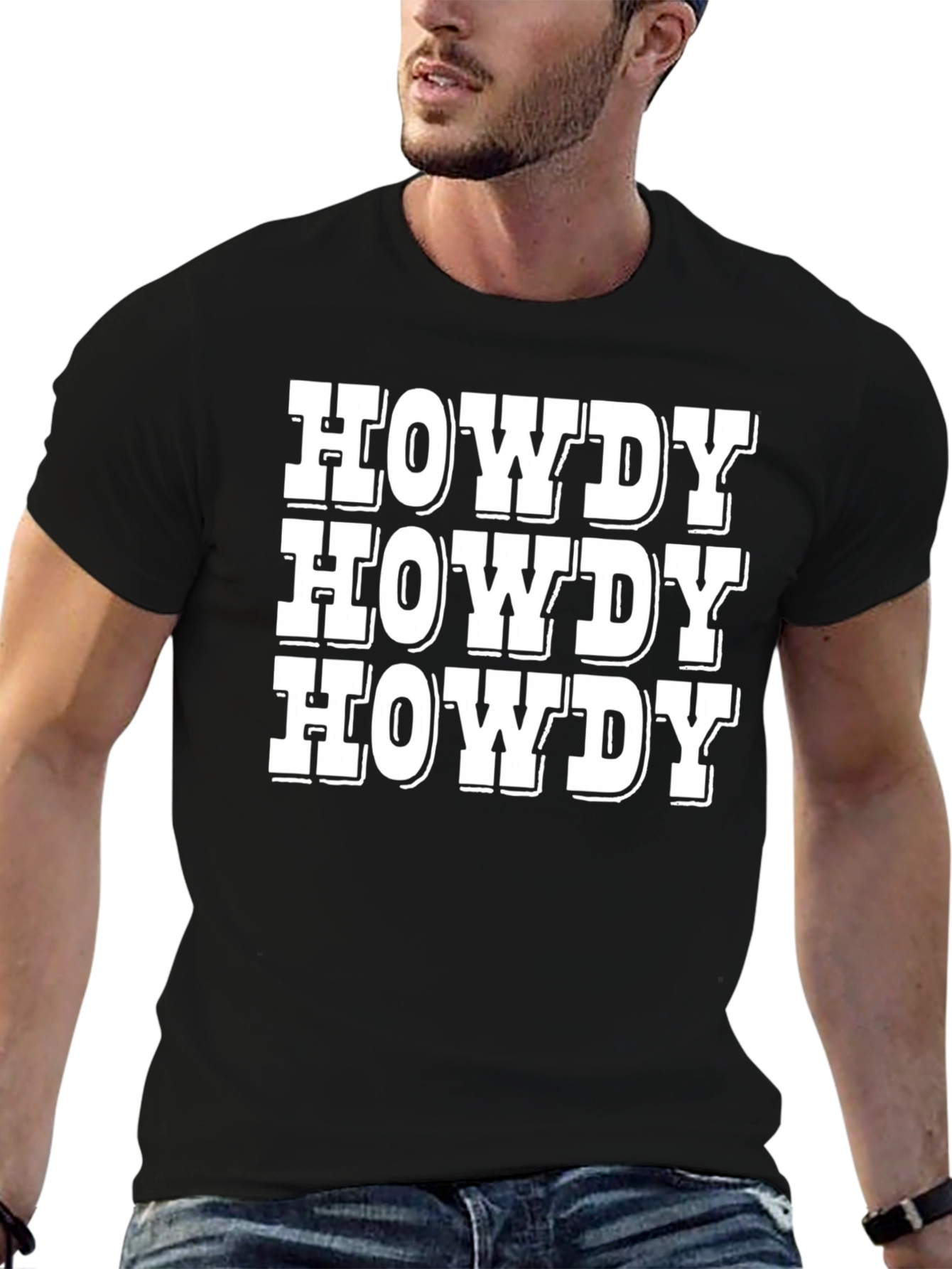 Howdy T-Shirt - Black Casual Western