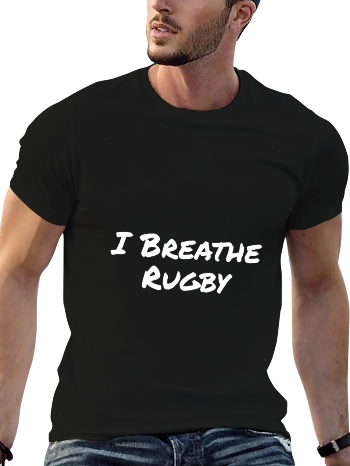 I Breathe Rugby Black T-Shirt
