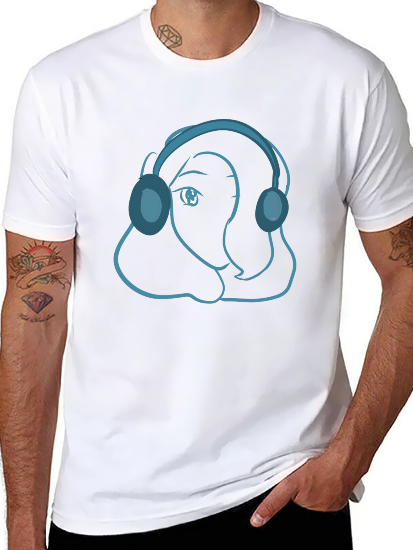 Cool Cartoon Headphone T-Shirt