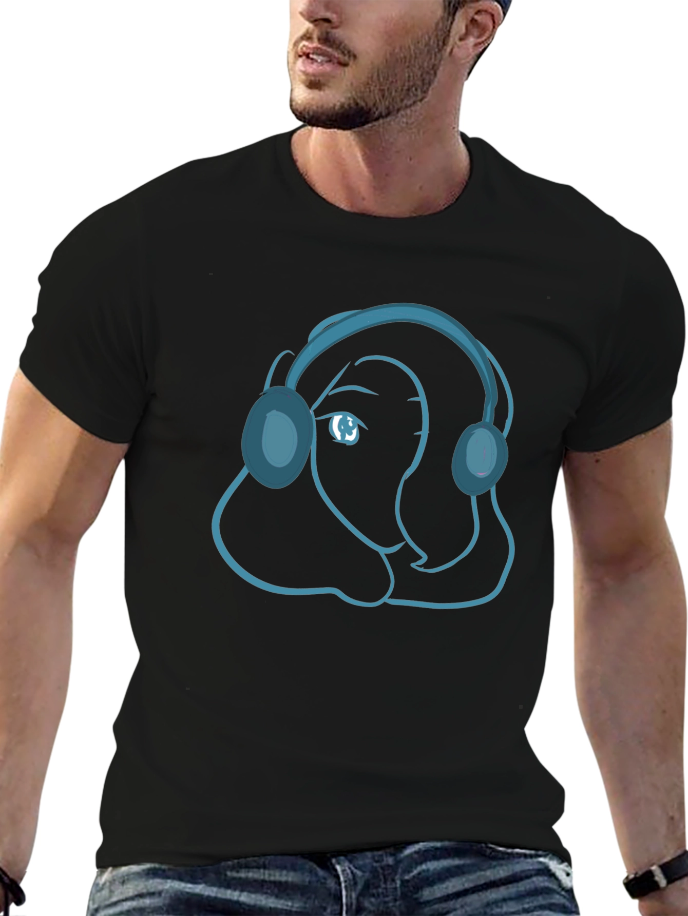 Cool Cartoon Headphone T-Shirt