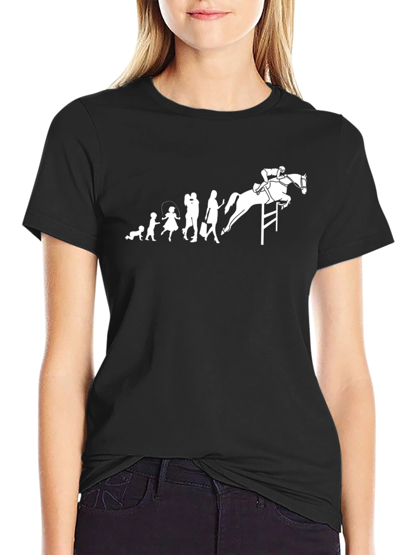 Equestrian Evolution Black Graphic Tee