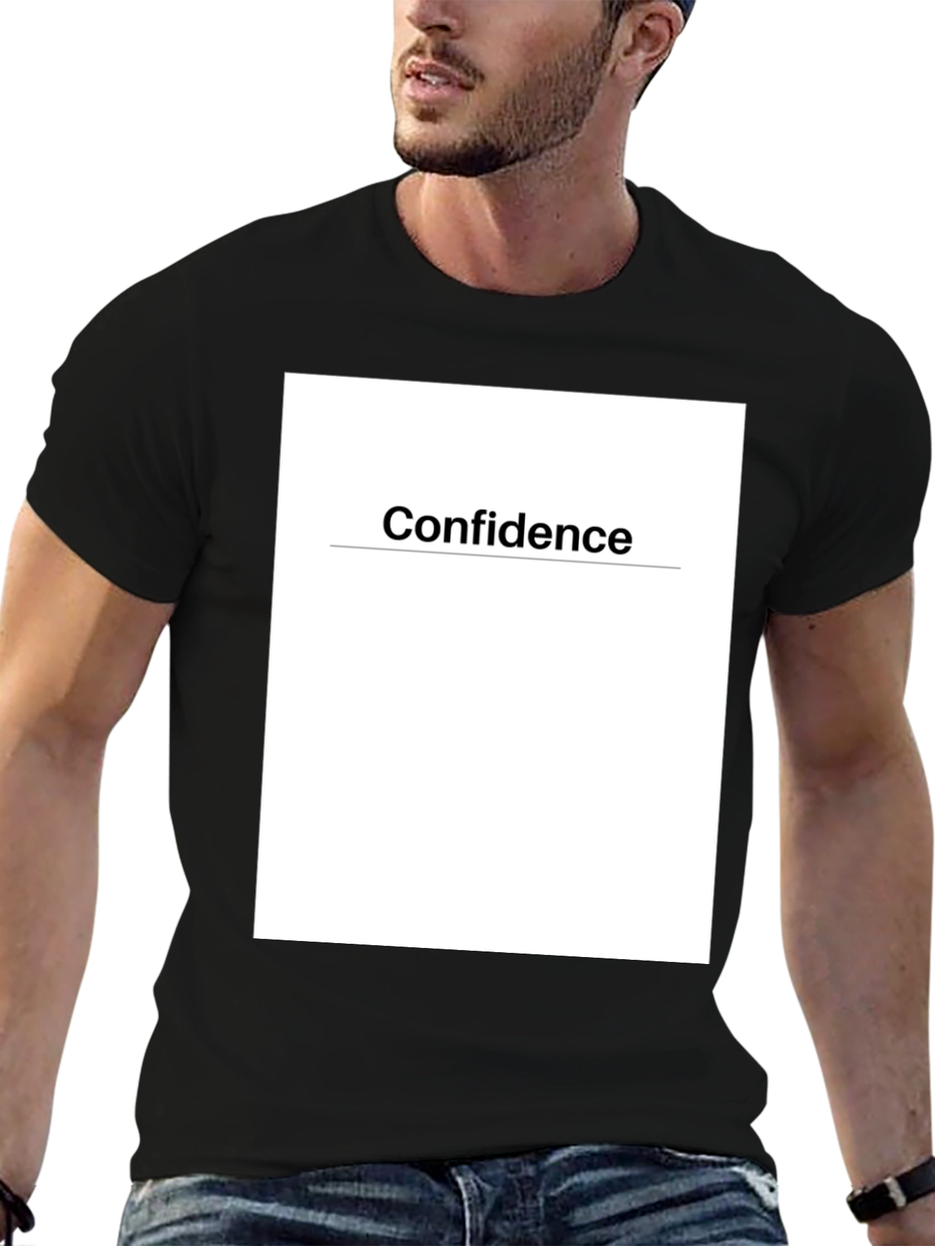 Confidence Graphic Tee - Black Cotton T-Shirt