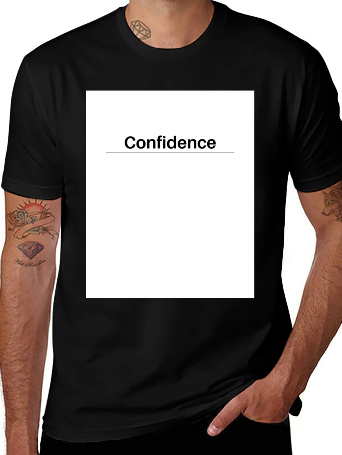 Confidence Graphic Tee - Black Cotton T-Shirt