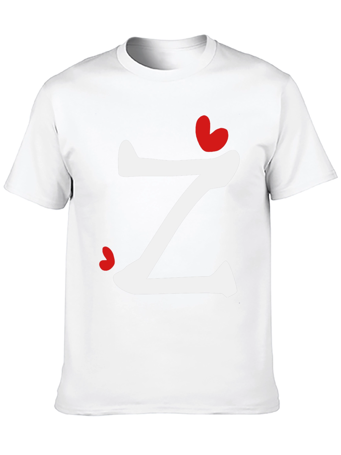 Letter Z Heart Graphic T-Shirt - Modern Casual Tee