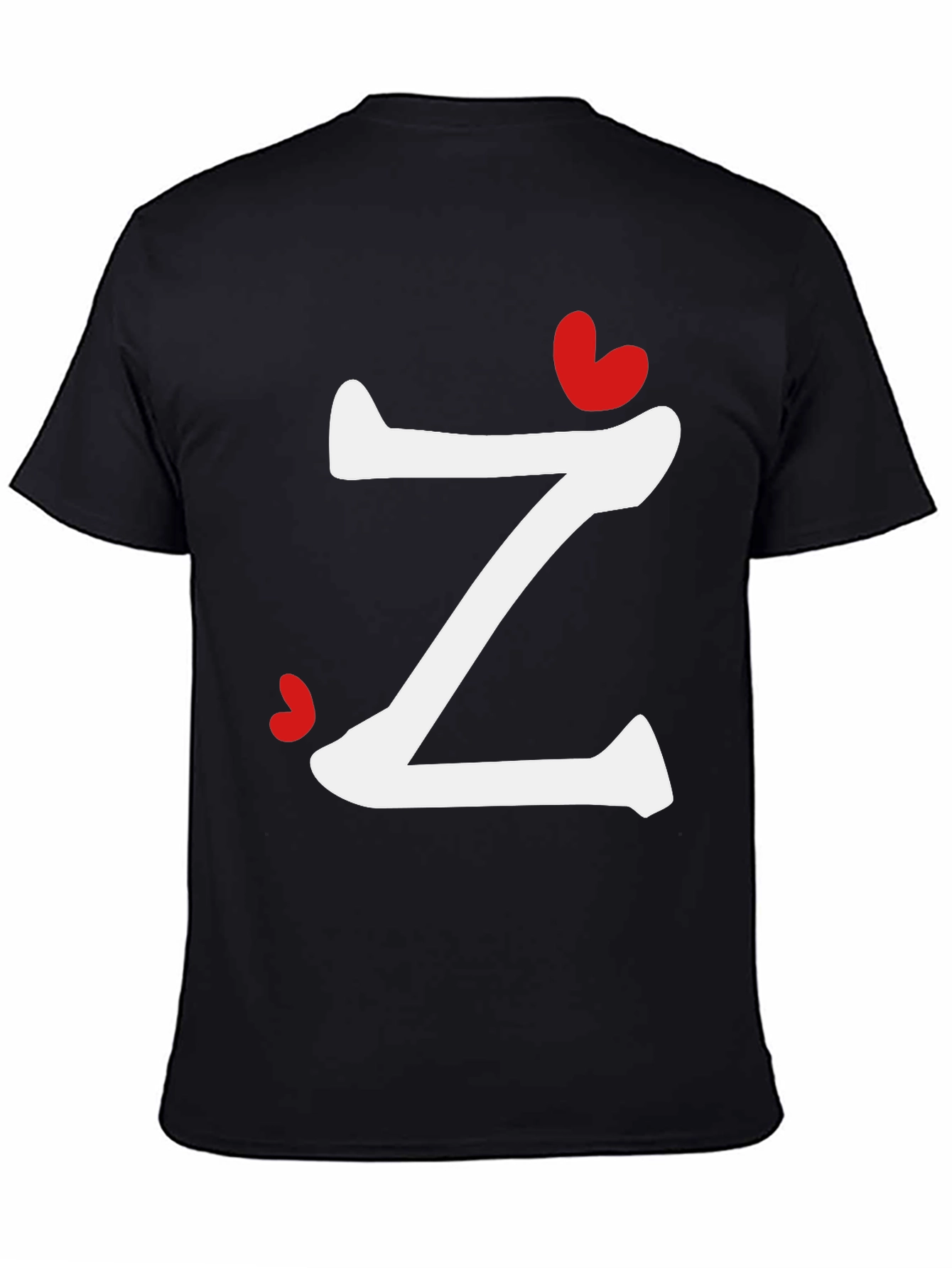 Letter Z Heart Graphic T-Shirt - Modern Casual Tee