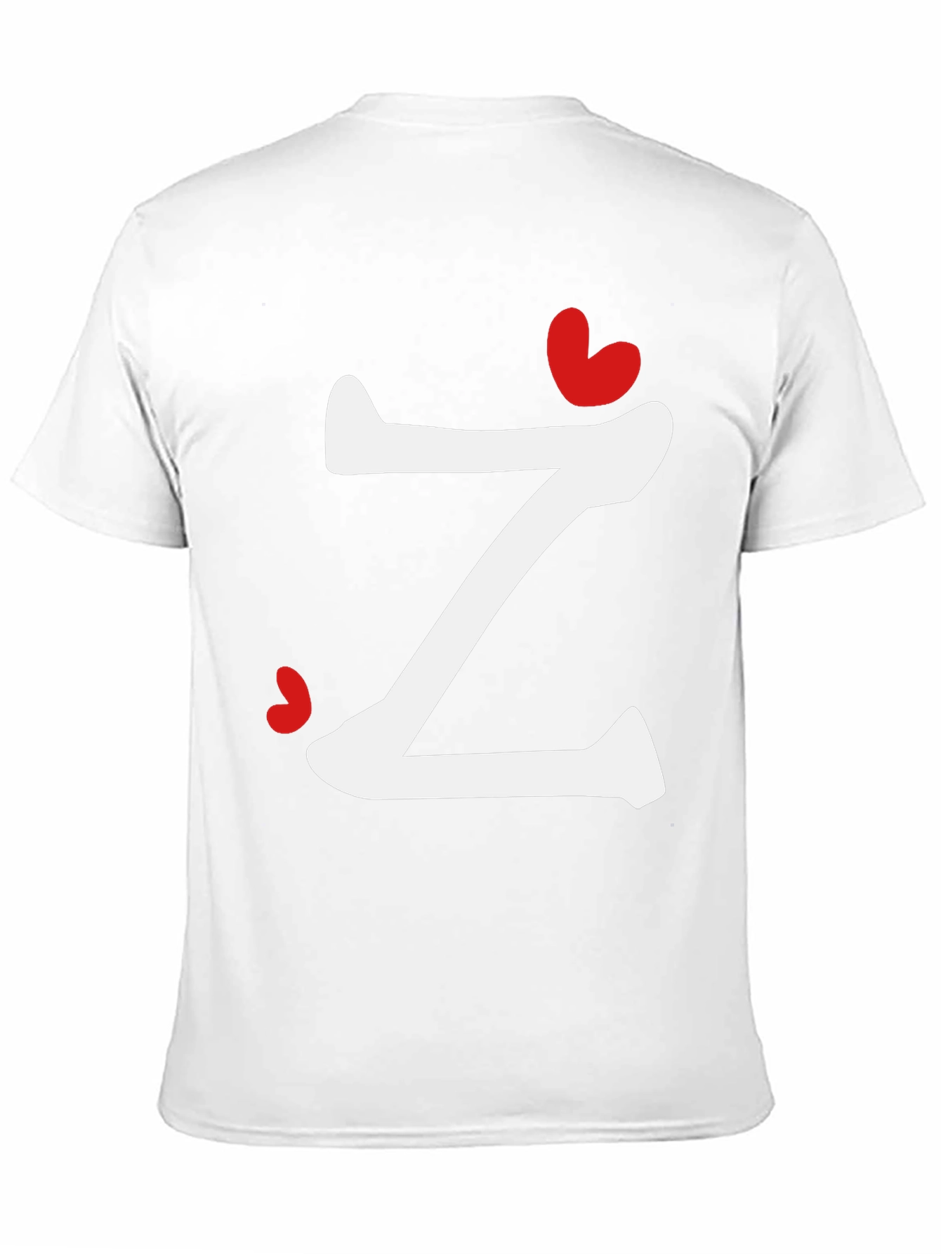 Letter Z Heart Graphic T-Shirt - Modern Casual Tee