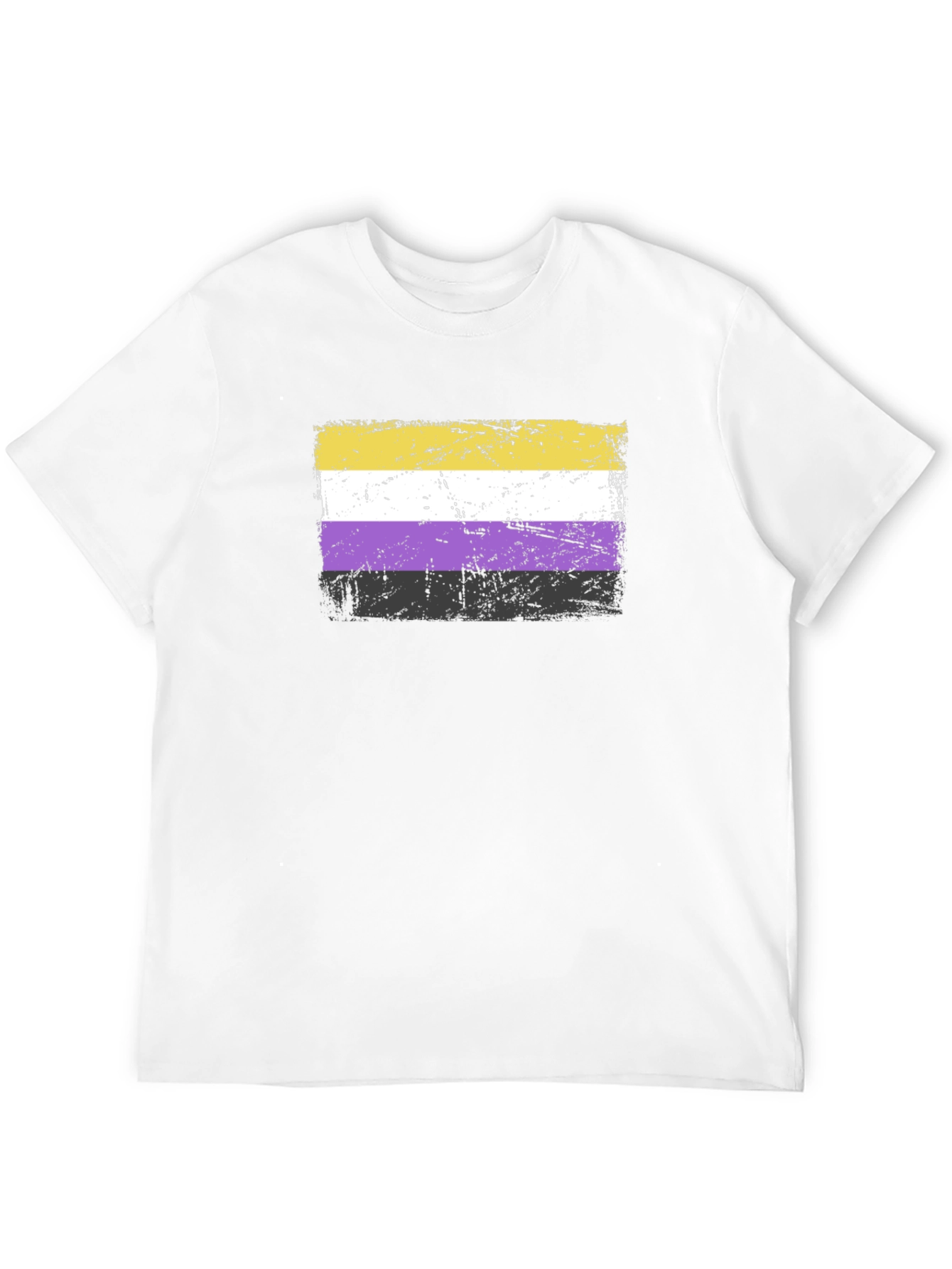 Nonbinary Pride Flag T-Shirt - Grunge Style