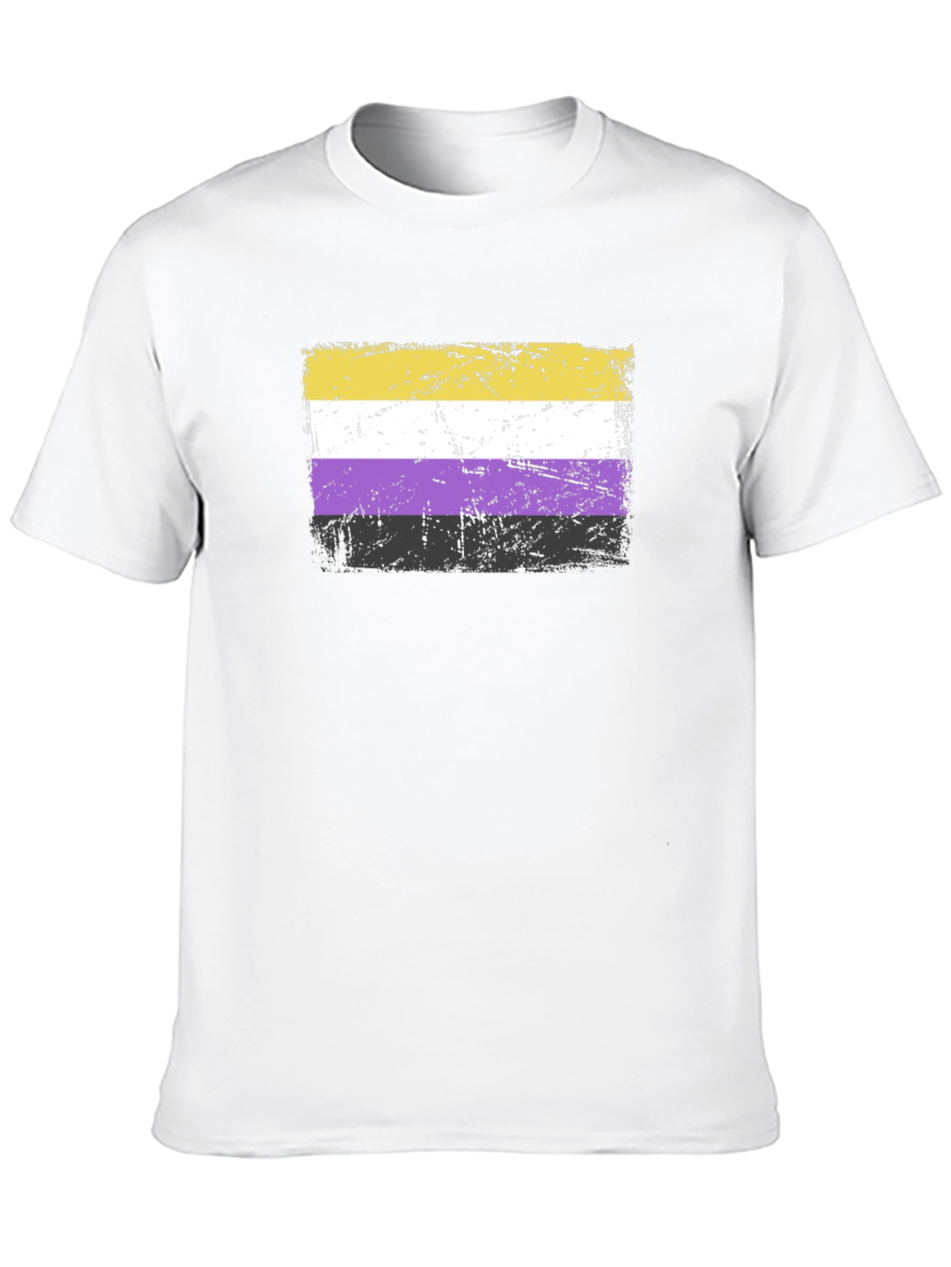 Nonbinary Pride Flag T-Shirt - Grunge Style