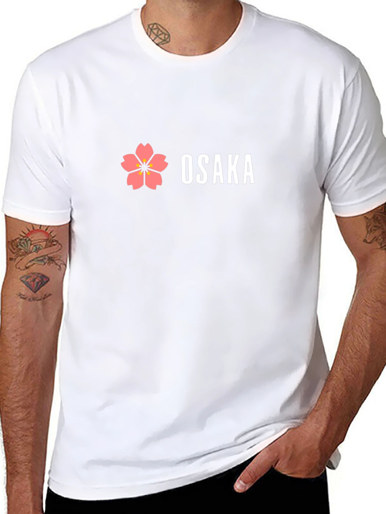 Osaka Flower Graphic Black T-Shirt