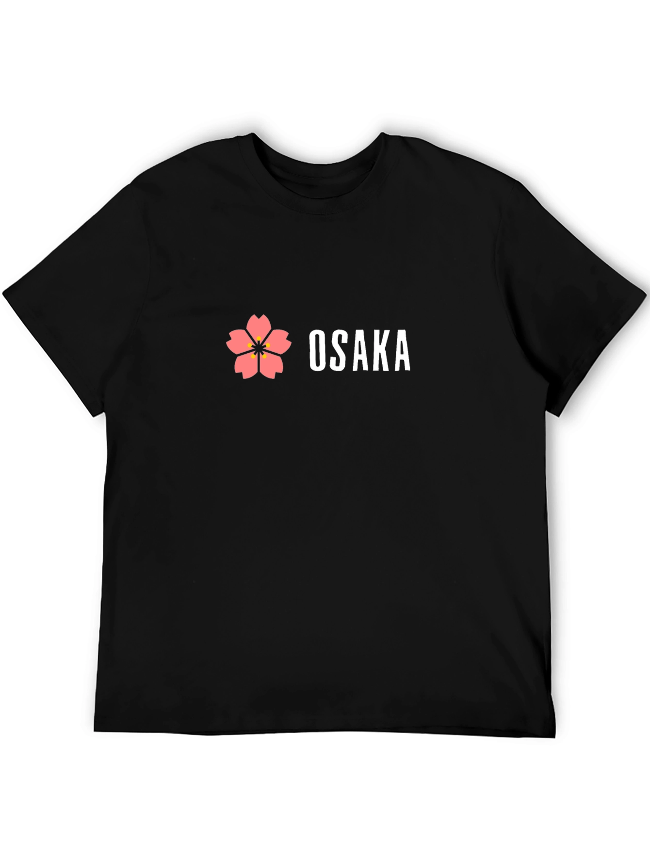 Osaka Flower Graphic Black T-Shirt