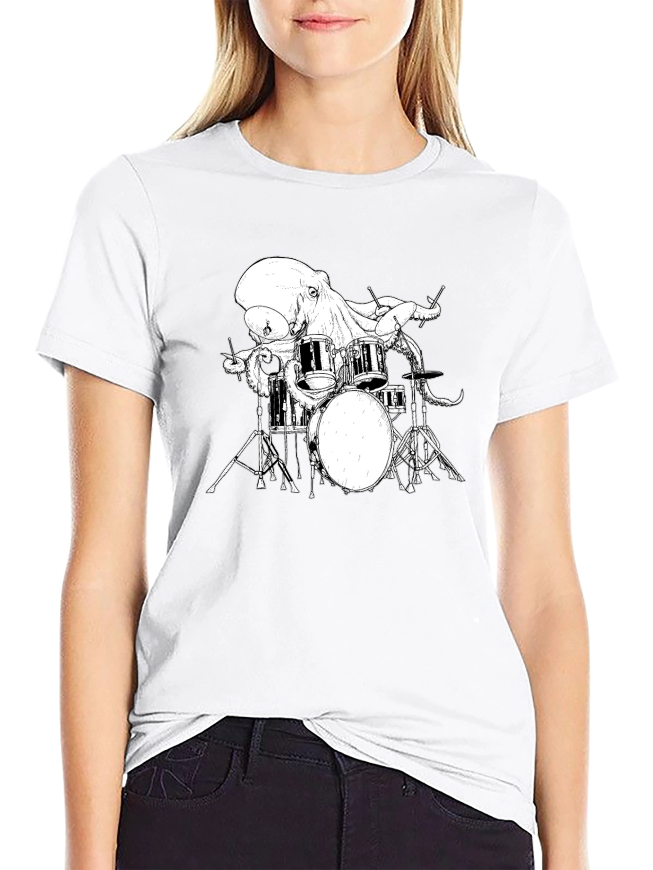 Octopus Drummer Graphic T-Shirt