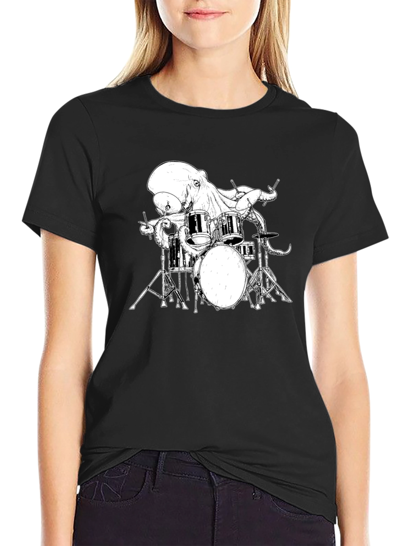 Octopus Drummer Graphic T-Shirt