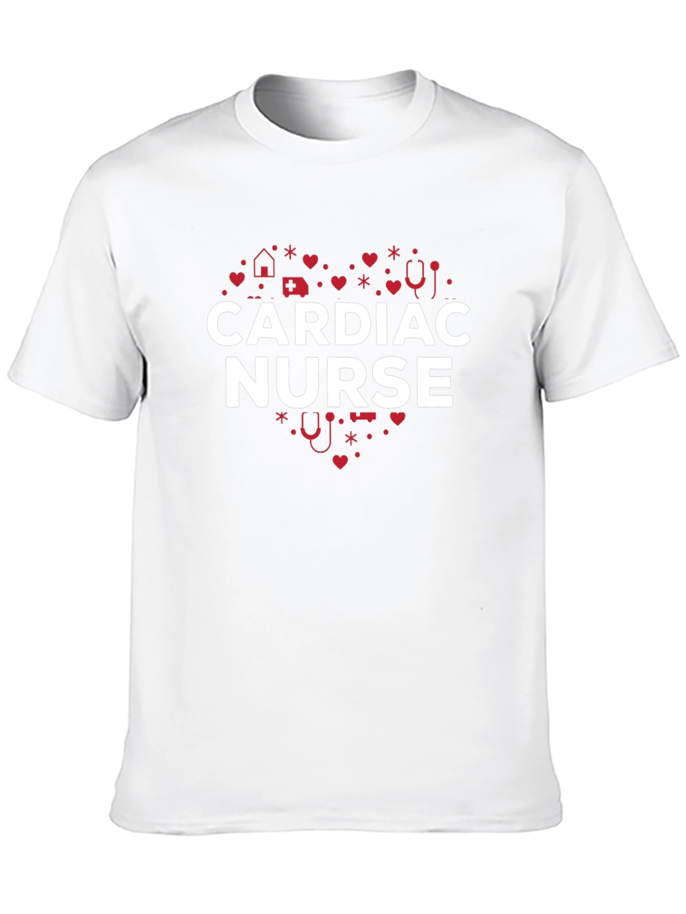 Cardiac Nurse Heart Graphic T-Shirt - Black