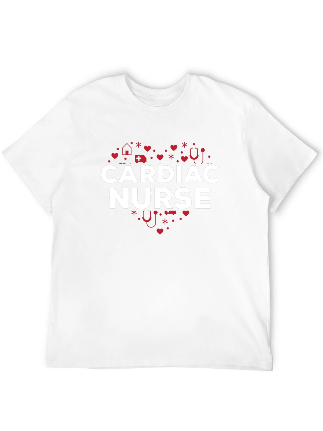 Cardiac Nurse Heart Graphic T-Shirt - Black