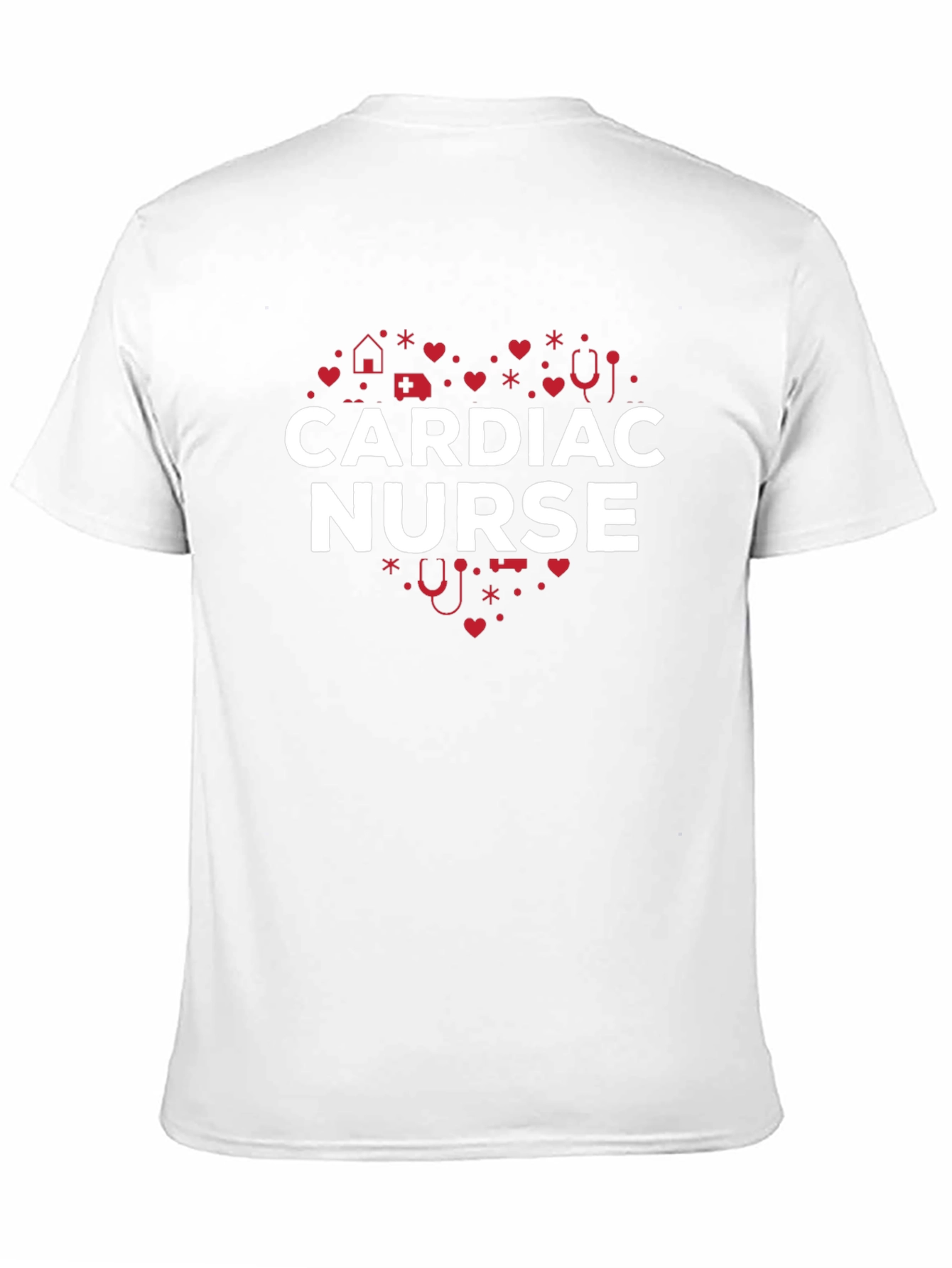 Cardiac Nurse Heart Graphic T-Shirt - Black