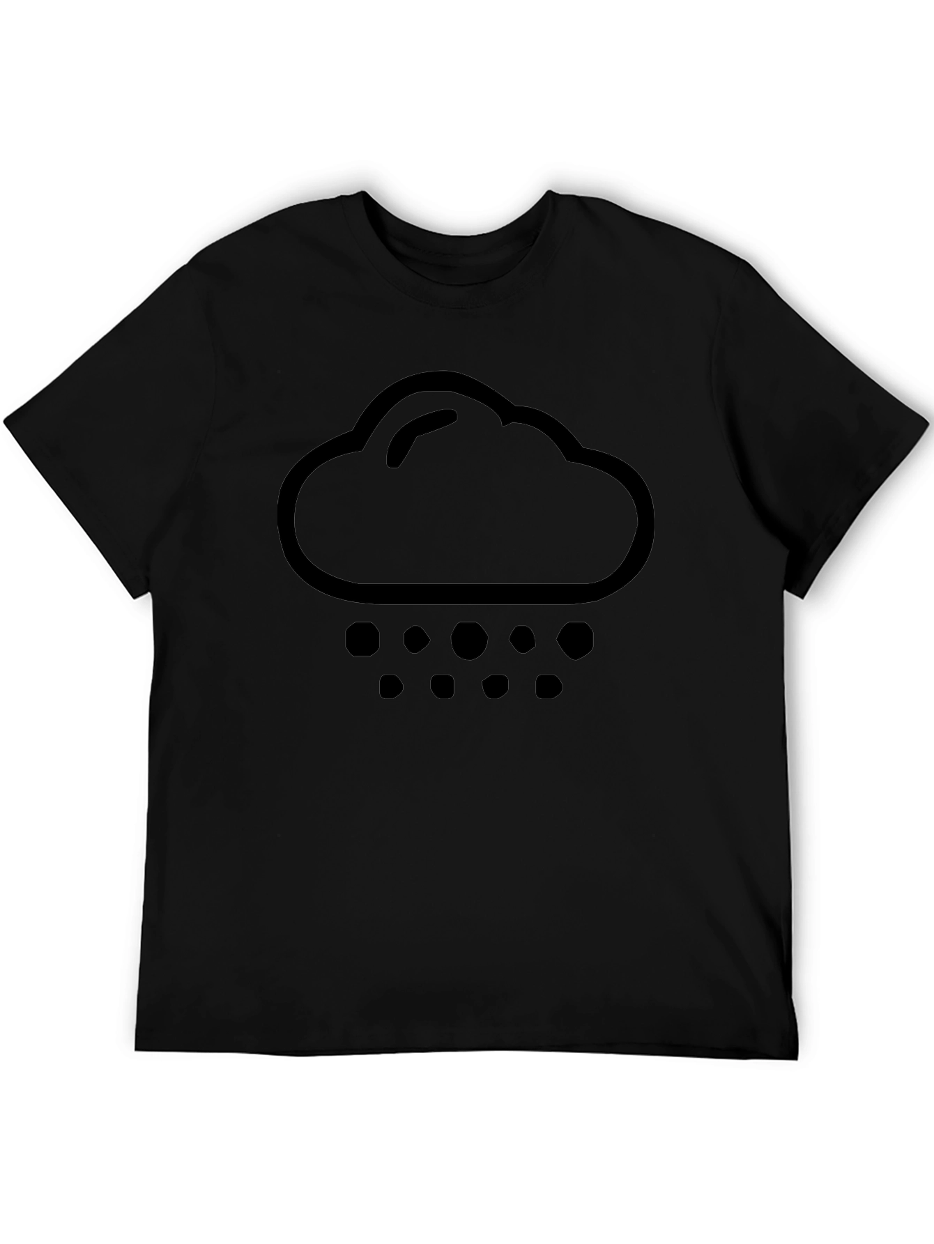 Rain Cloud Graphic Tee - Black Cotton T-Shirt