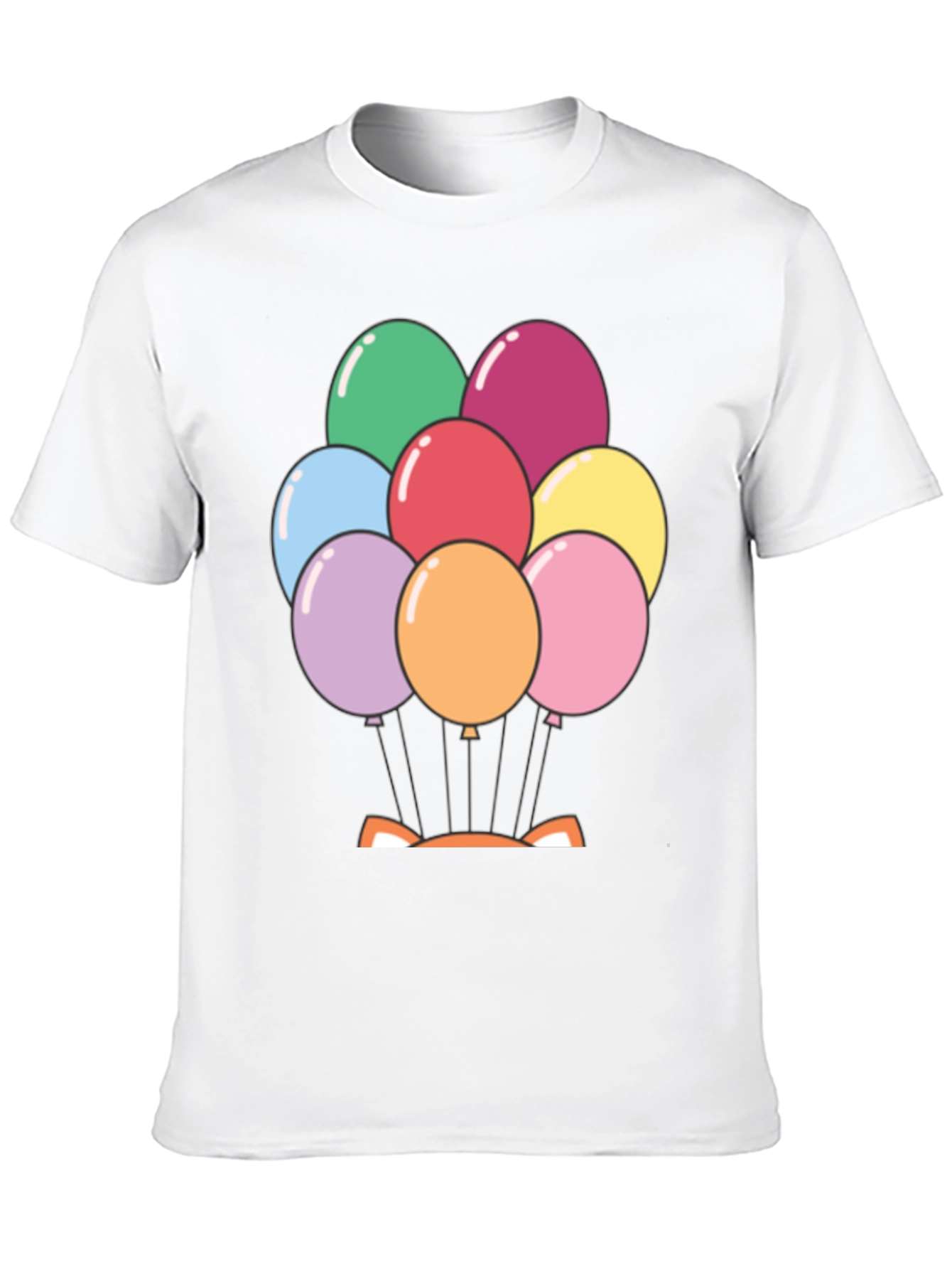 Balloon Fox Graphic Tee - Fun Novelty Shirt