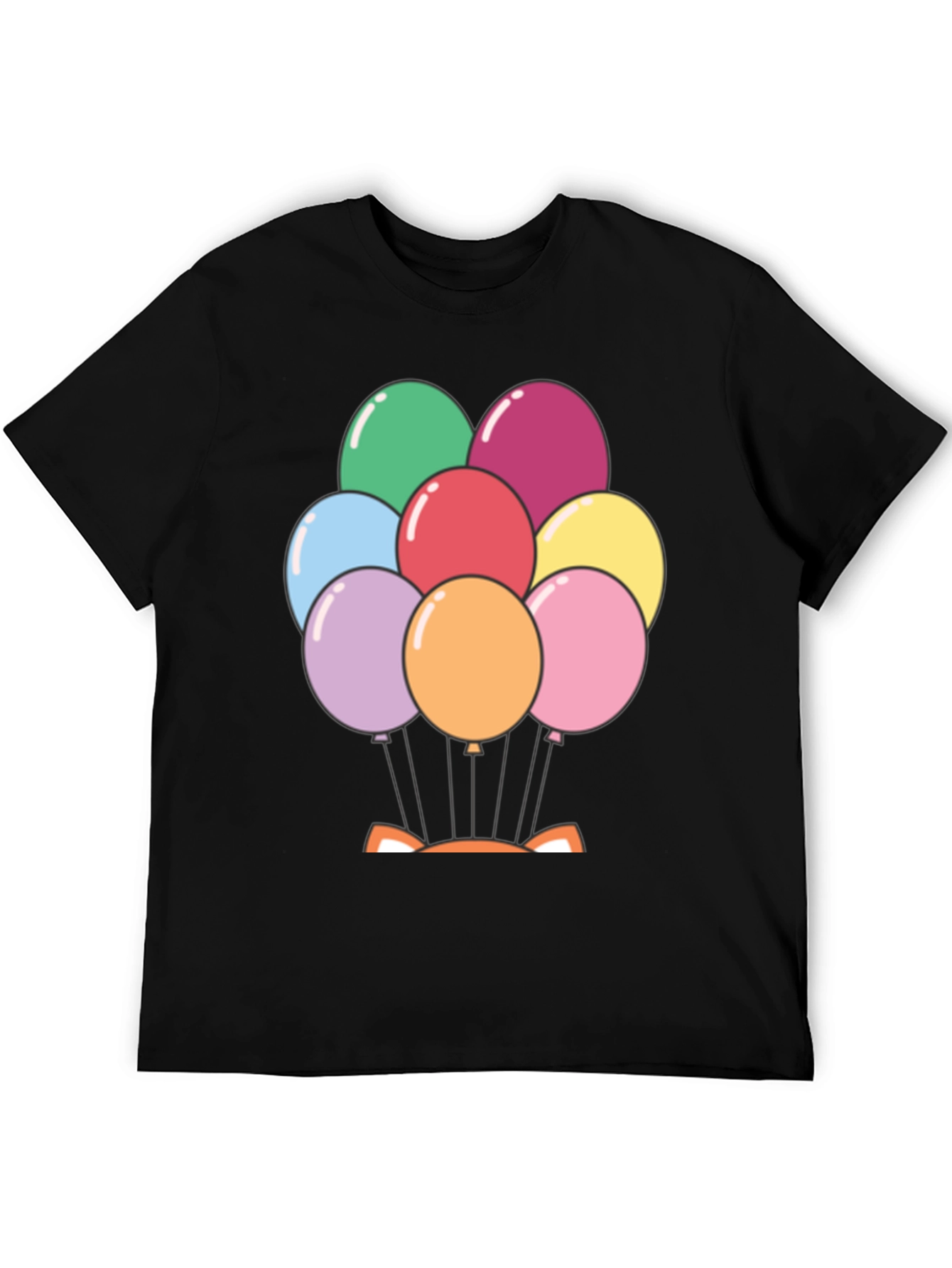 Balloon Fox Graphic Tee - Fun Novelty Shirt