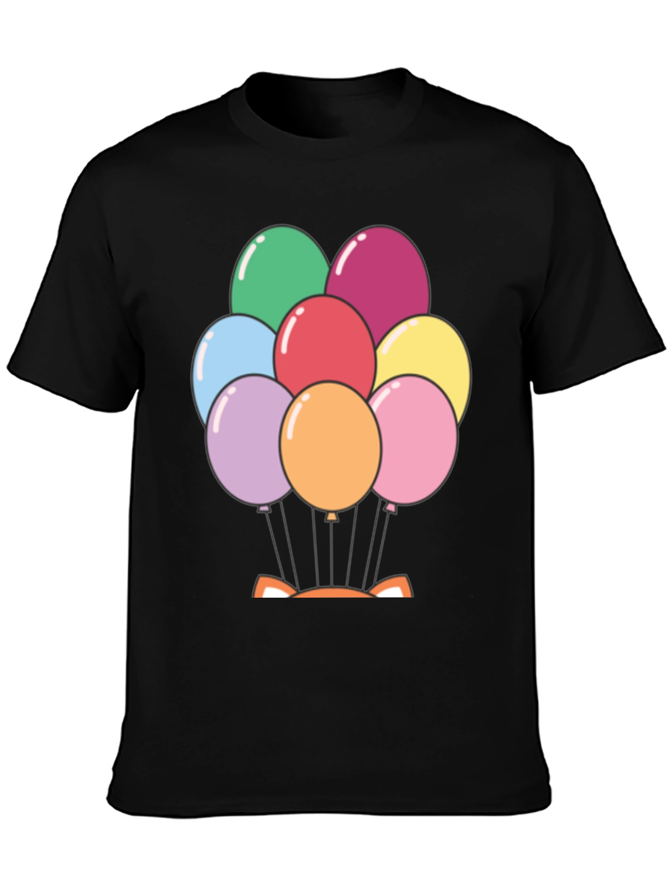 Balloon Fox Graphic Tee - Fun Novelty Shirt