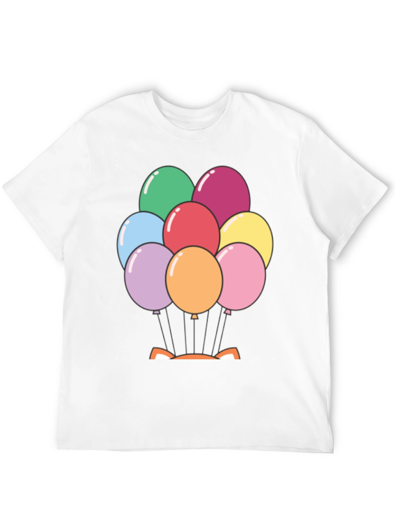Balloon Fox Graphic Tee - Fun Novelty Shirt