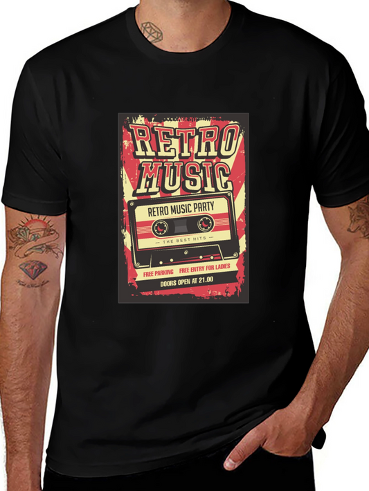 Retro Music Graphic T-Shirt - Vintage Style Party Tee