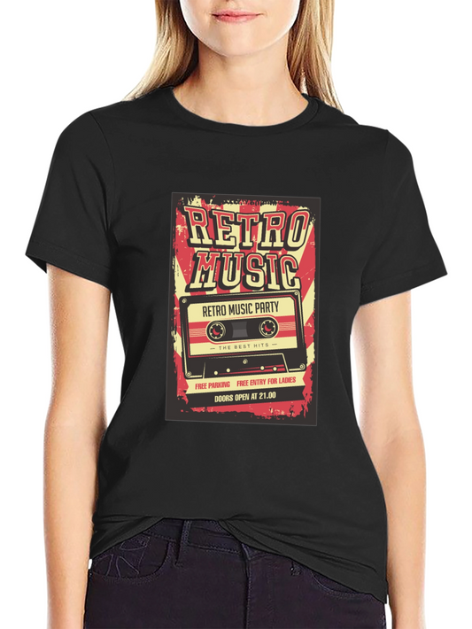 Retro Music Graphic T-Shirt - Vintage Style Party Tee